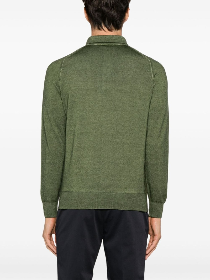logo-embroidered knitted polo shirt 4