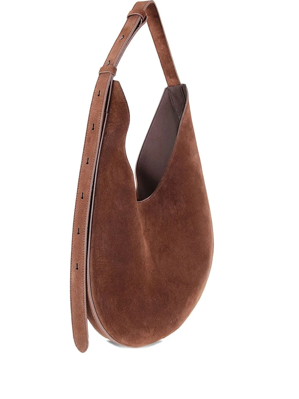 suede-curved shoulder bag - 1