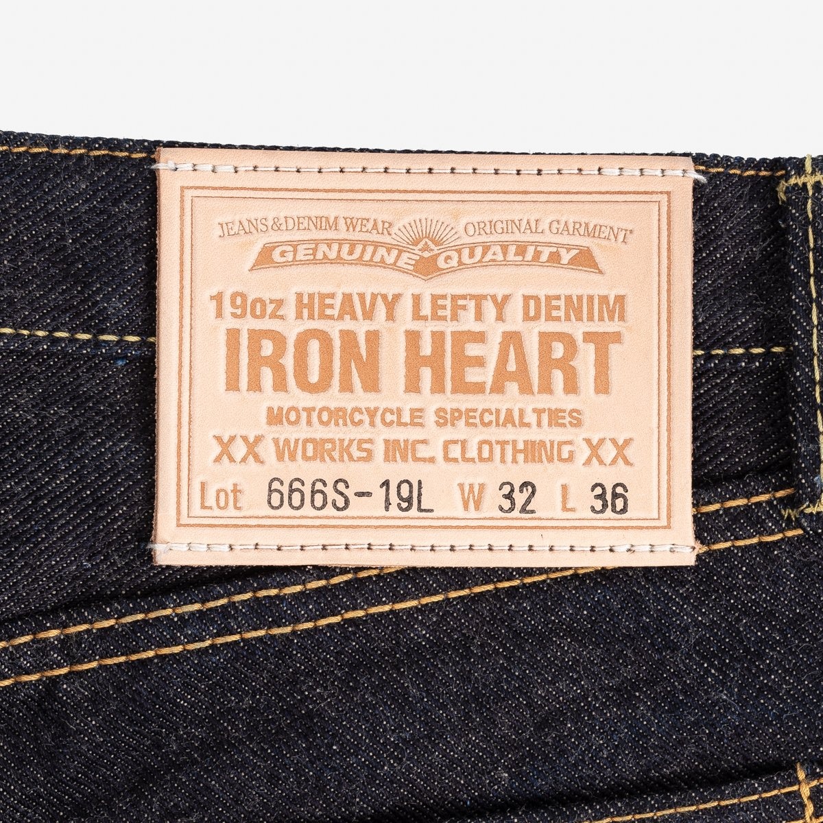 IH-666S-19L 19oz Left Hand Twill Selvedge Denim Slim Straight Cut Jeans - Indigo - 8