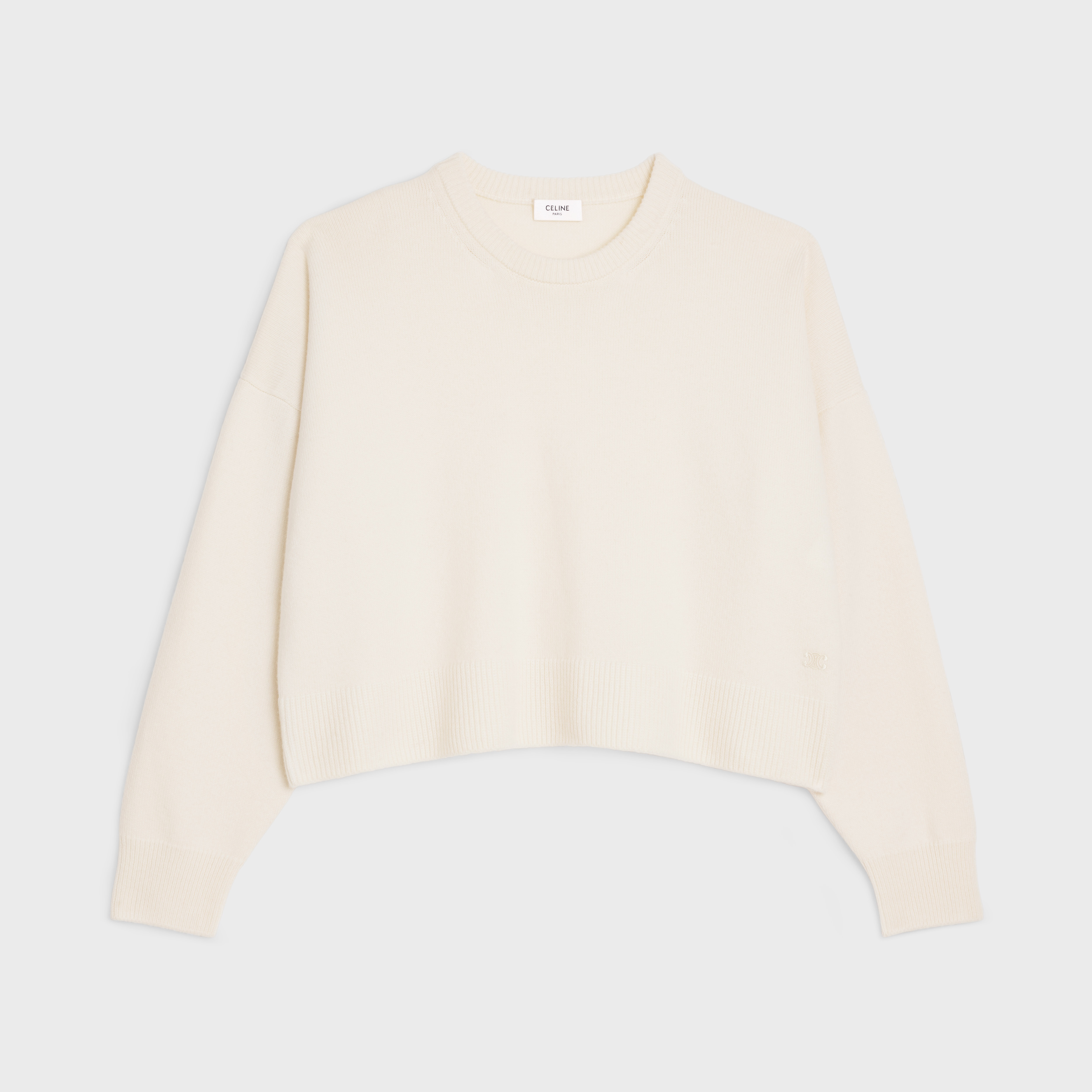 Triomphe cropped sweater in heritage cashmere - 1