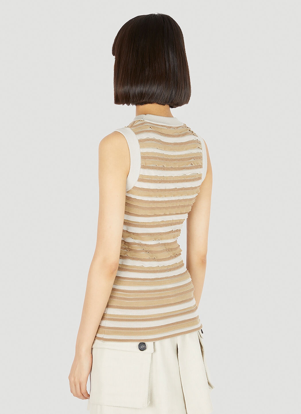 Rouches Cut-Out Knit Tank Top - 4