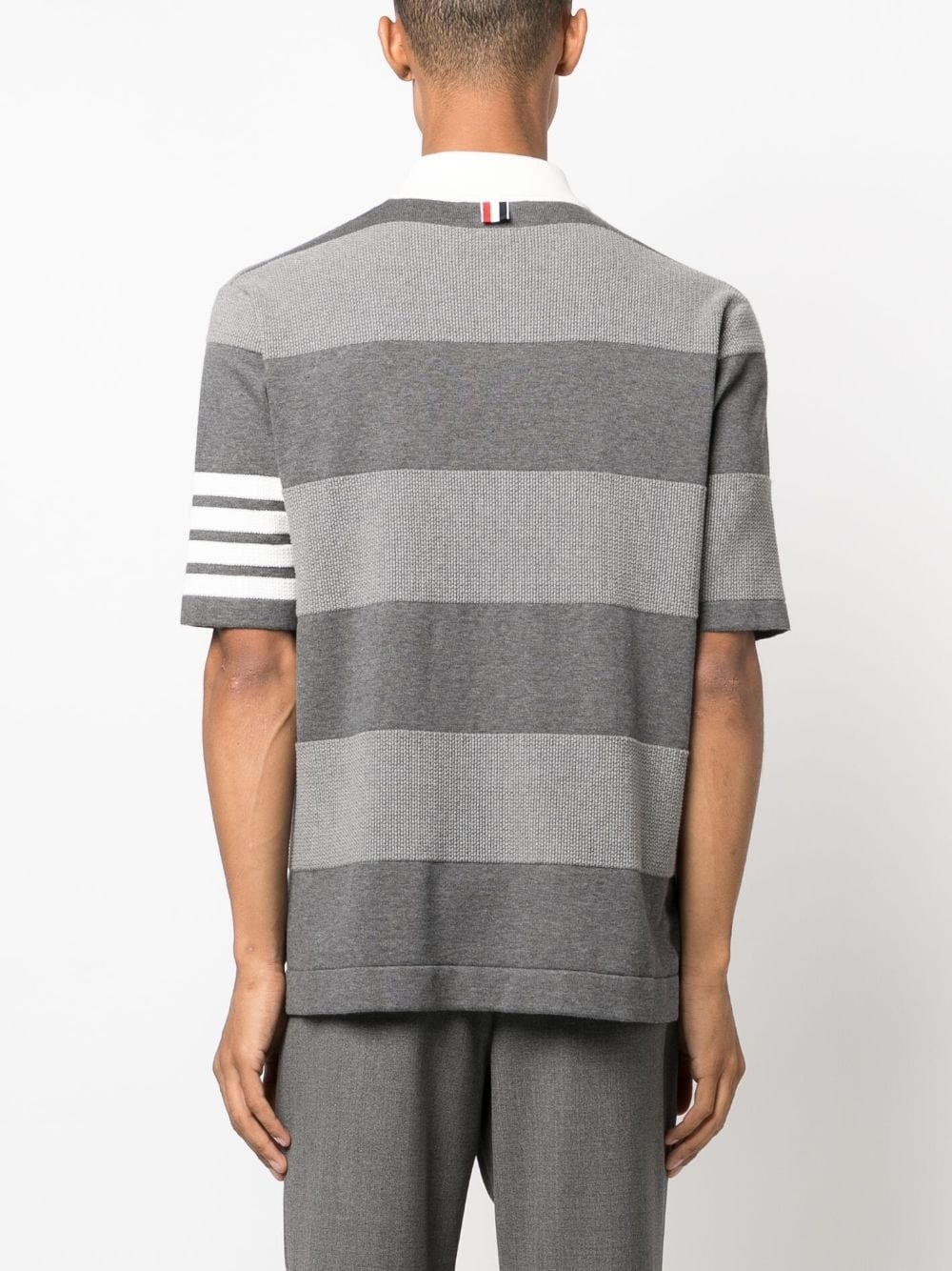 4-Bar stripe knitted polo shirt - 4