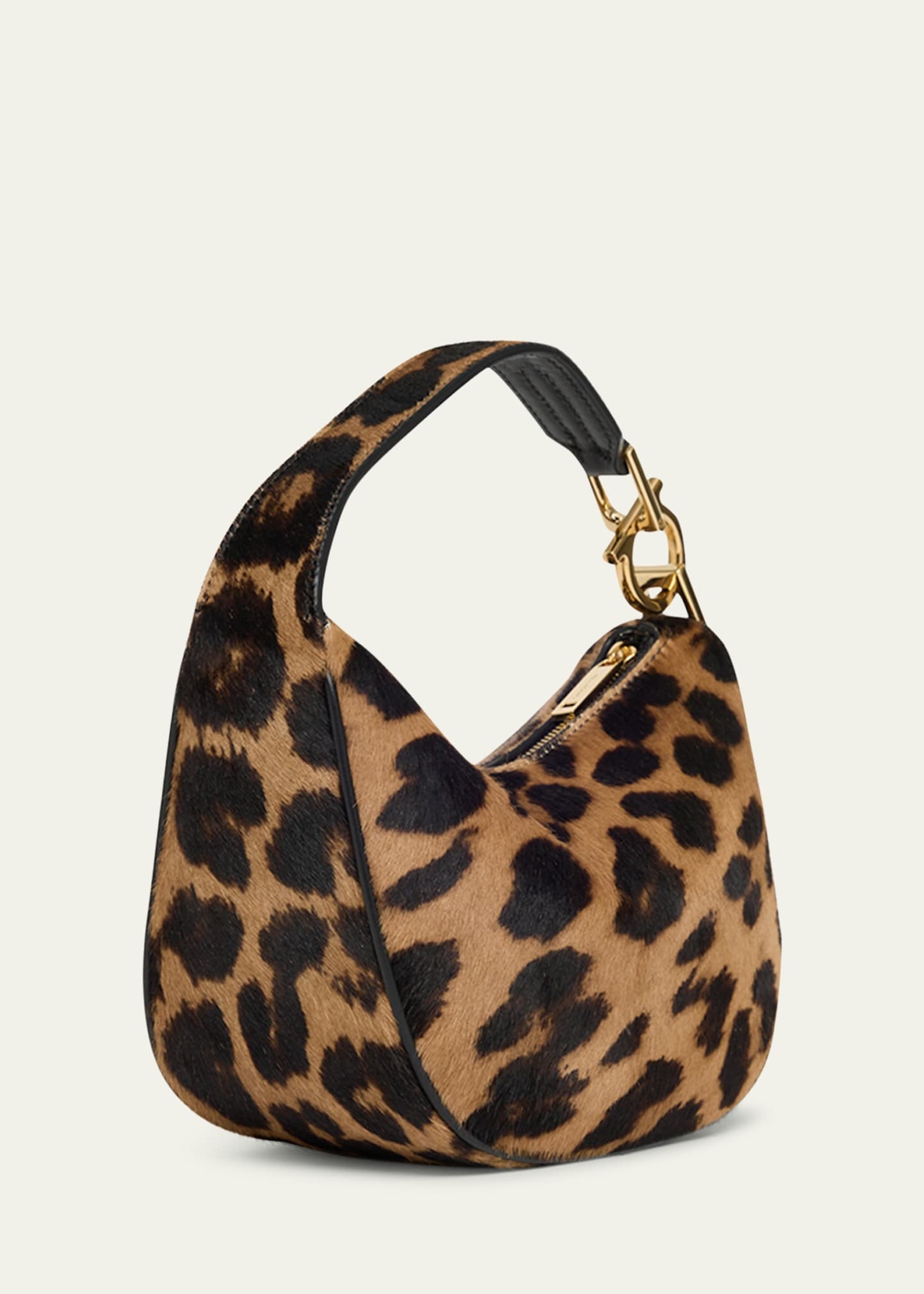 Smile Leopard Calf Hair Top-Handle Bag - 2