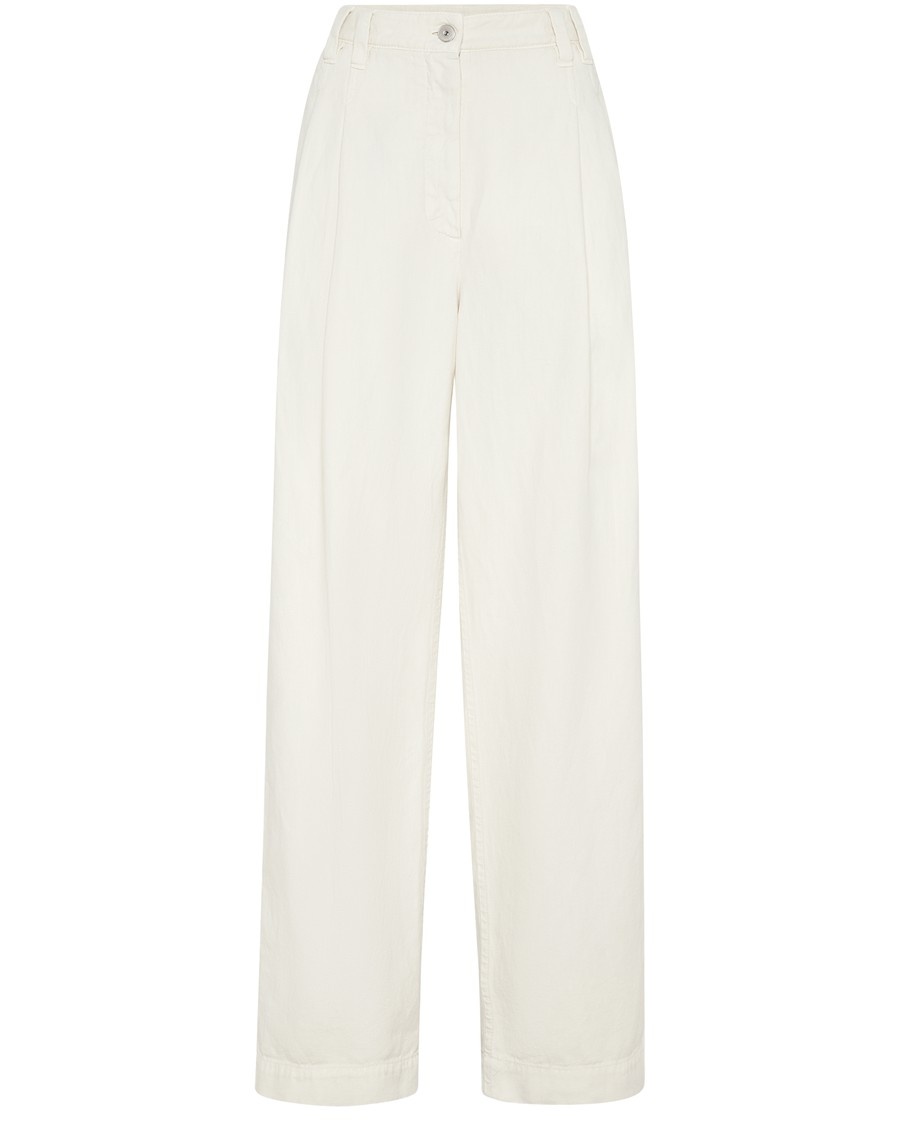 Cotton and linen trousers - 1