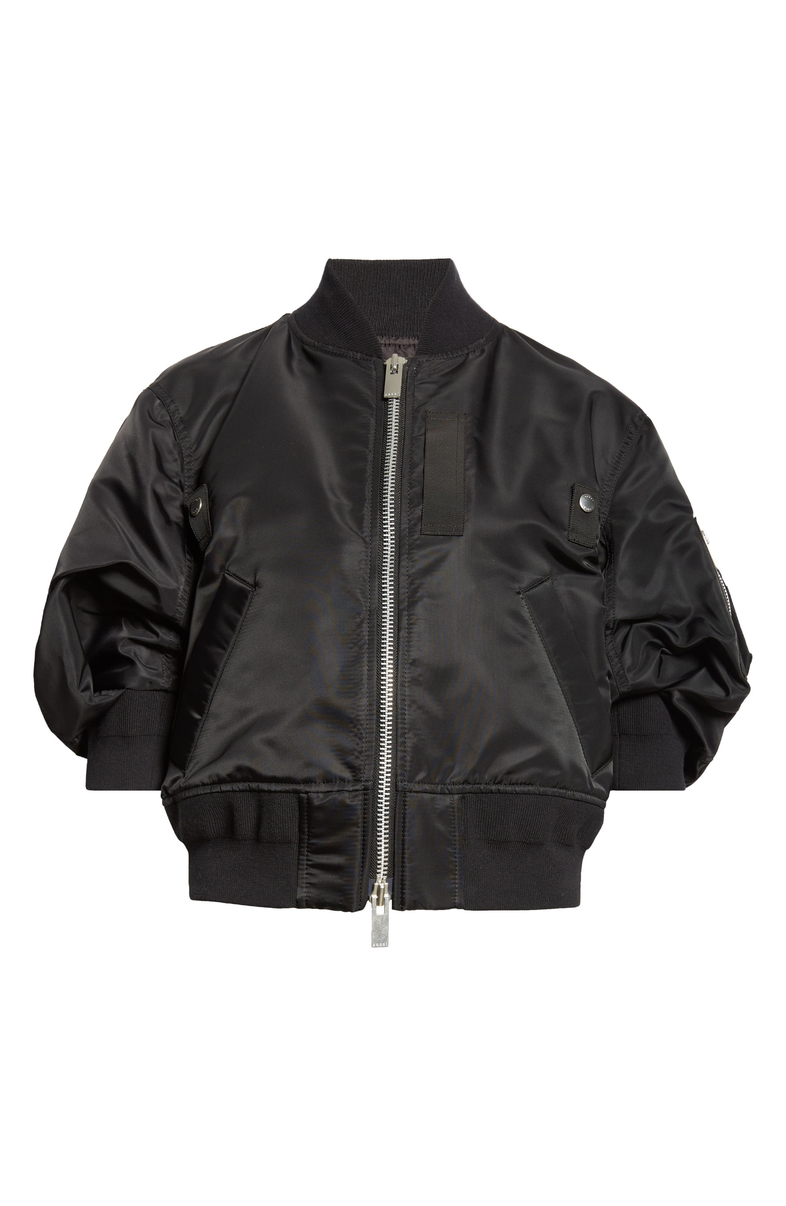 Short Sleeve Nylon Twill Bomber Jacket - 7