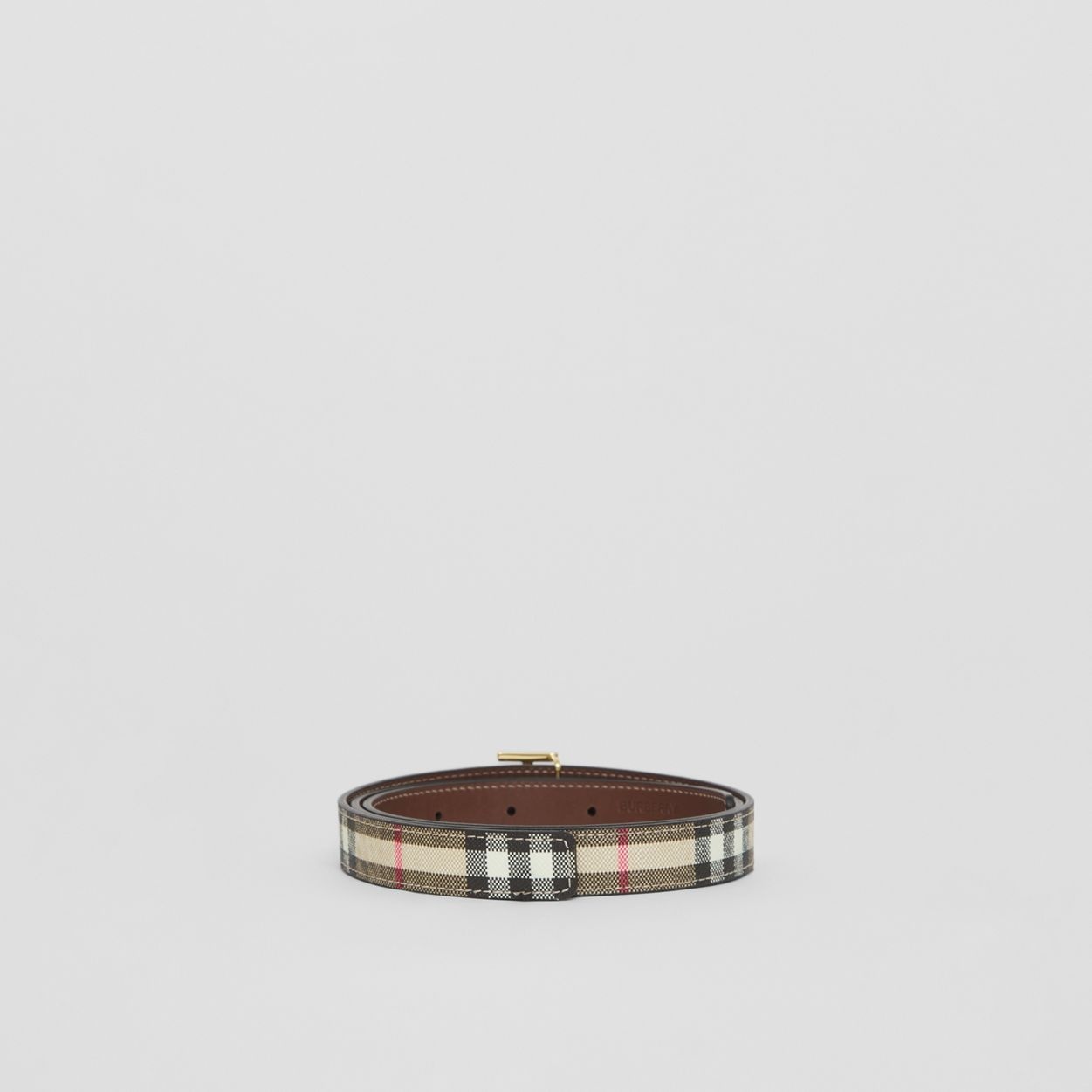 Reversible Vintage Check and Leather Belt - 5