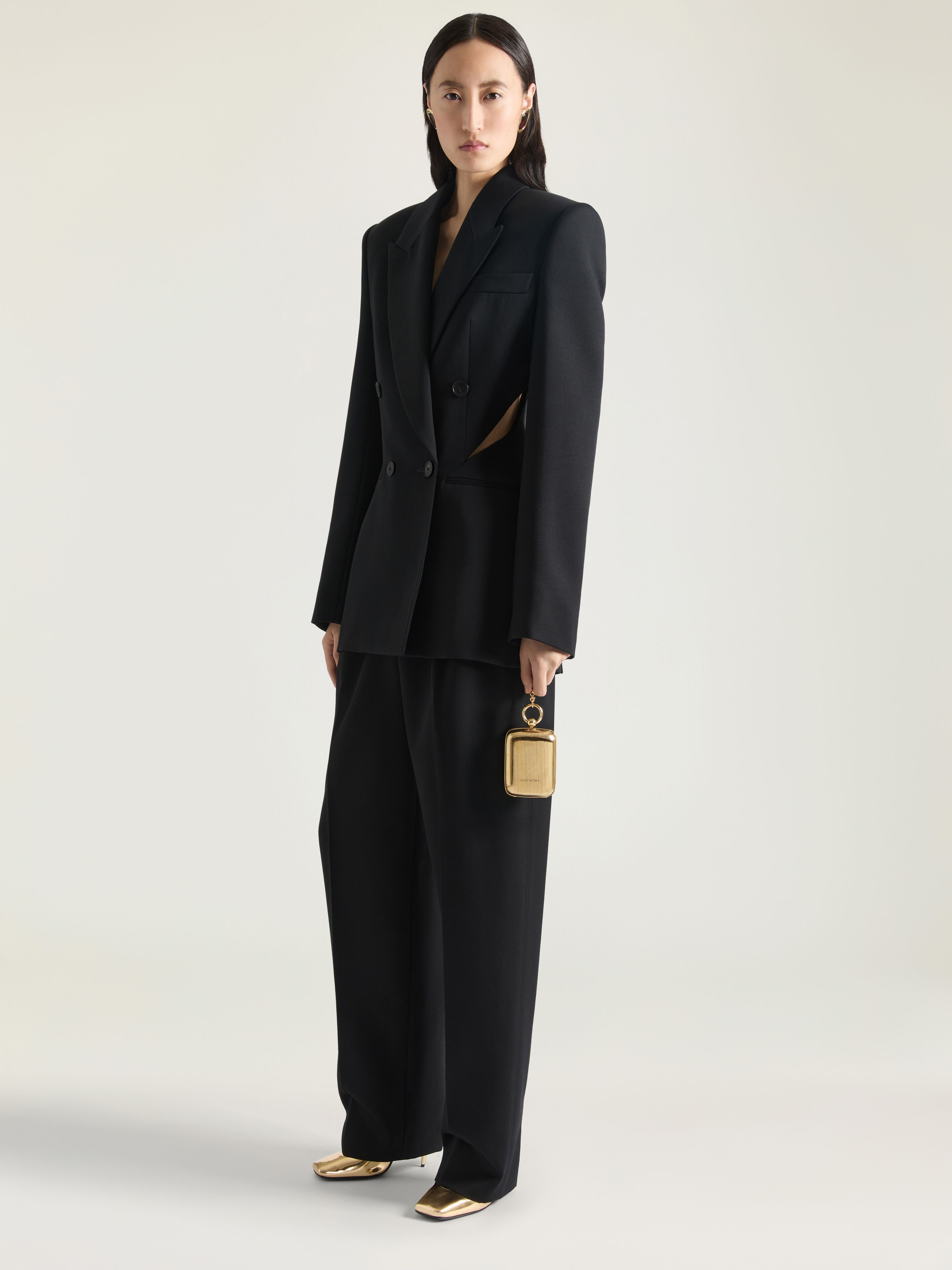 DOUBLE-BREASTED SLASHED JACKET IN WOOL - 2