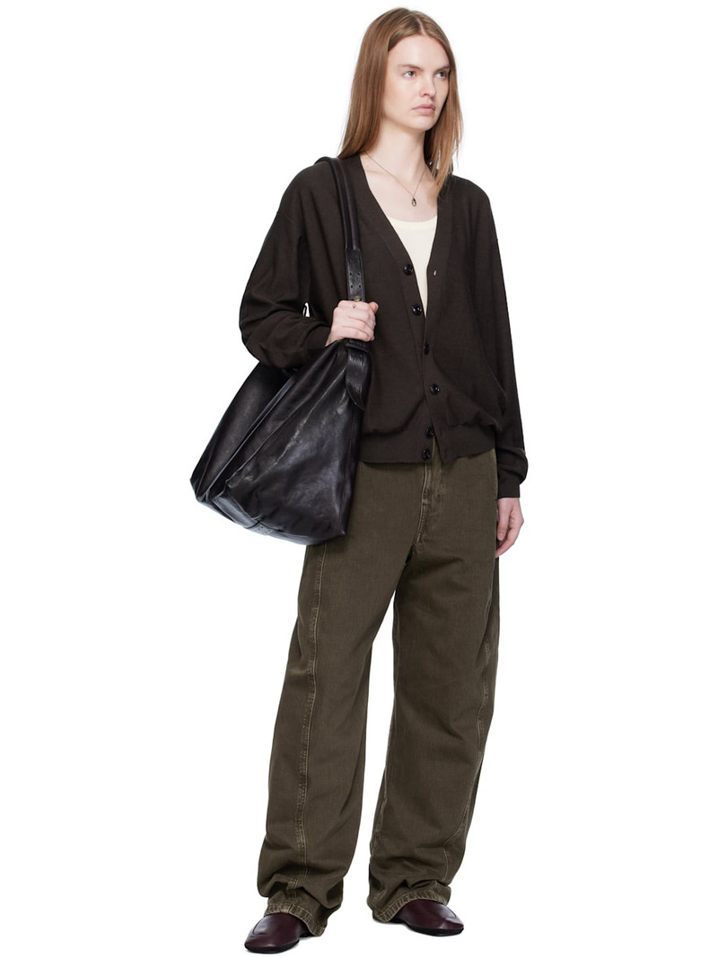 Lemaire Brown Relaxed Twisted Cardigan outlook