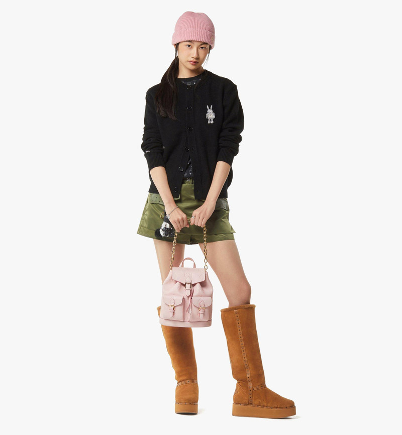 MCM Aren Drawstring Backpack in Maxi Monogram Leather outlook