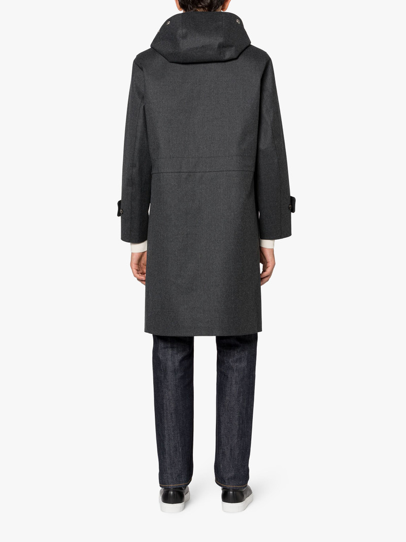 NEW KIRKTON CHARCOAL X TAUPE BONDED WOOL HOODED COAT 4