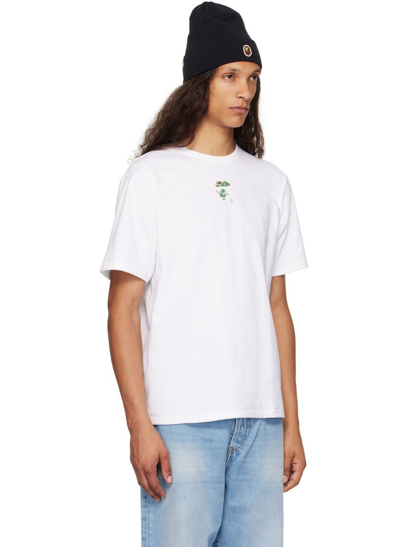 A BATHING APE® White Liquid Camo Small Ape Face T-Shirt outlook