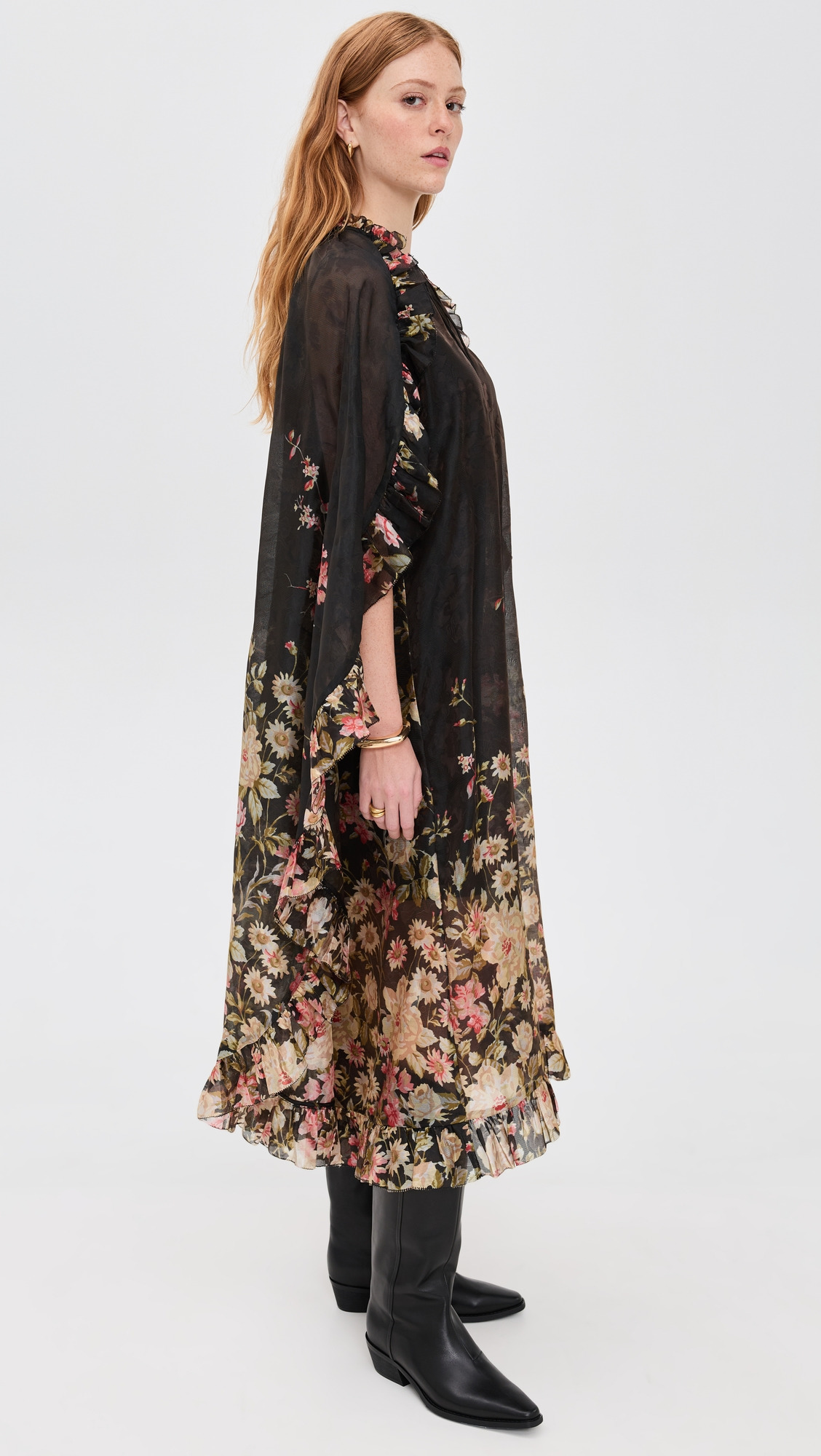 Jolie Print Caped Midi Dress - 3