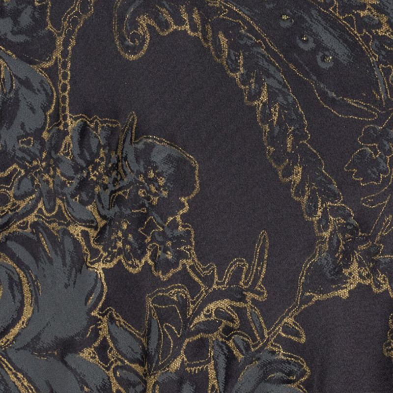 Ornamental Black silk kaftan 5