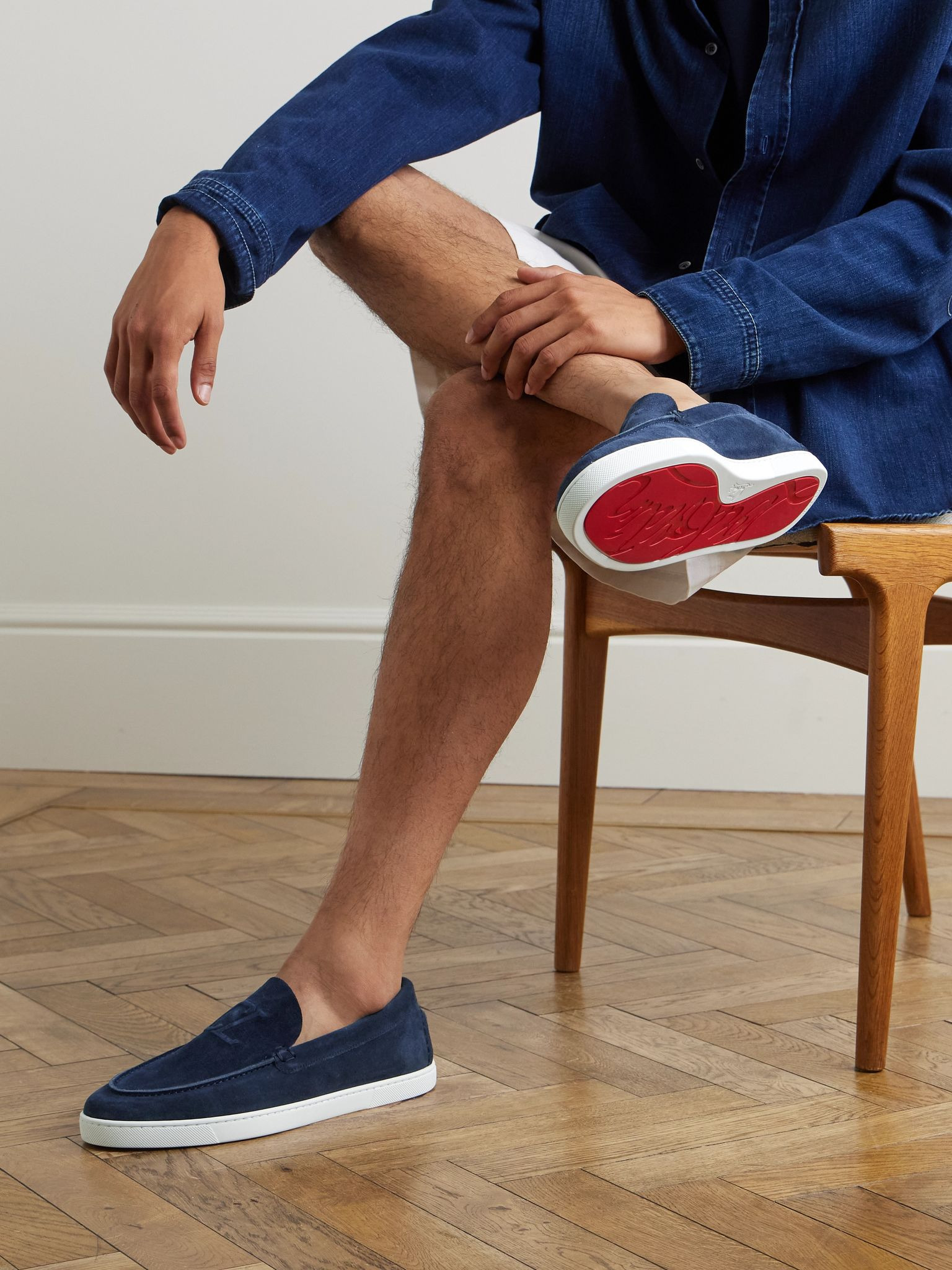Varsiboat Logo-Embossed Suede Loafers Navy - 2