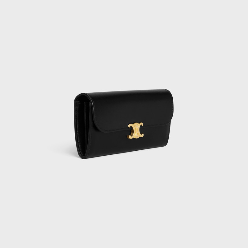 CELINE LARGE WALLET TRIOMPHE in Shiny calfskin outlook