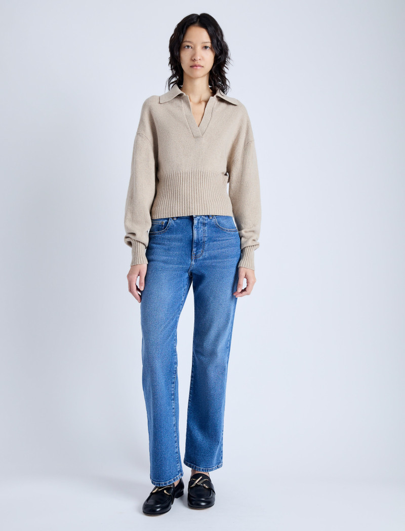 Proenza Schouler Jeanne Polo Sweater in Eco Cashmere outlook