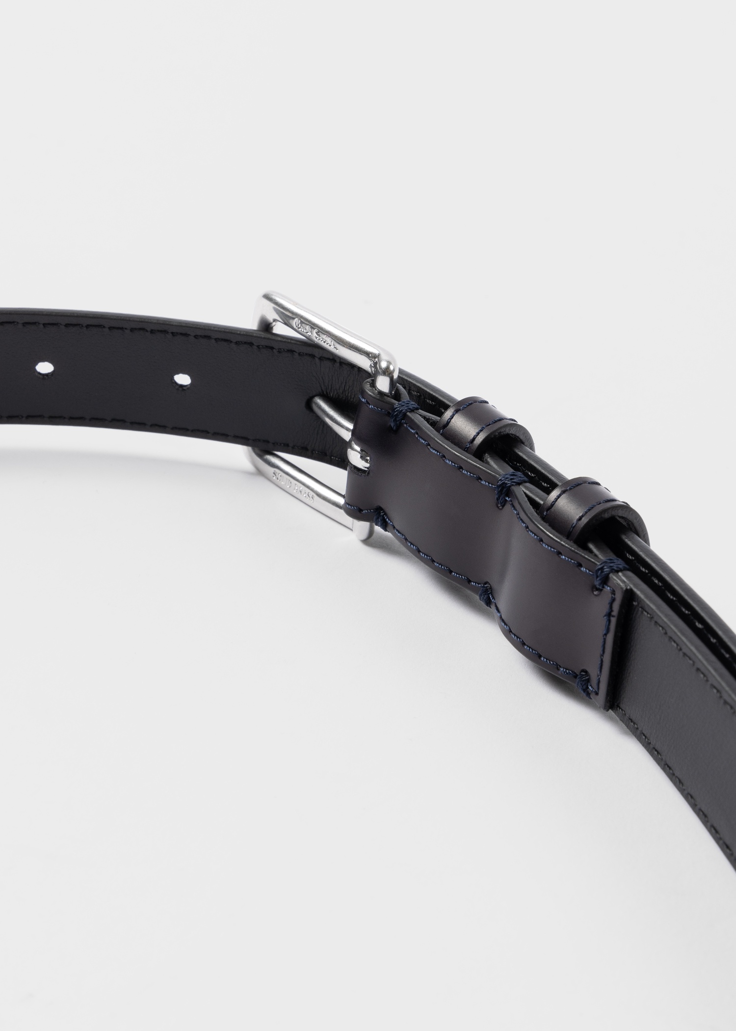 Gradient Dark Purple and Black Leather Silver Tip Belt - 3