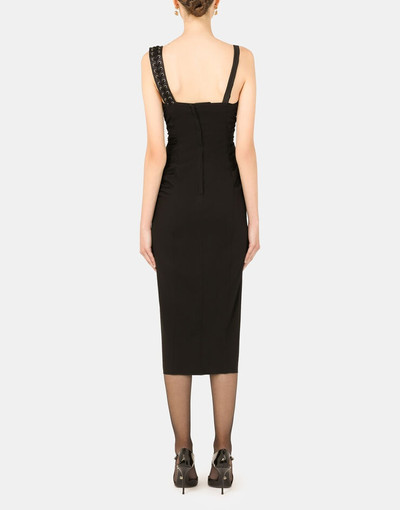 Dolce & Gabbana Sable calf-length dress with laces and eyelets outlook