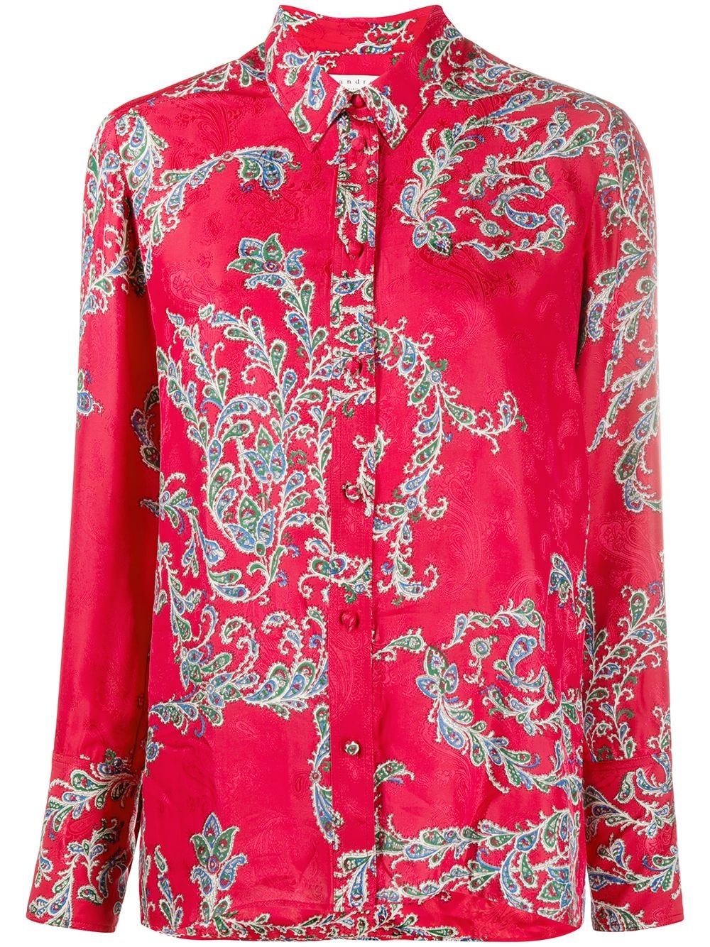 floral long-sleeve shirt - 1