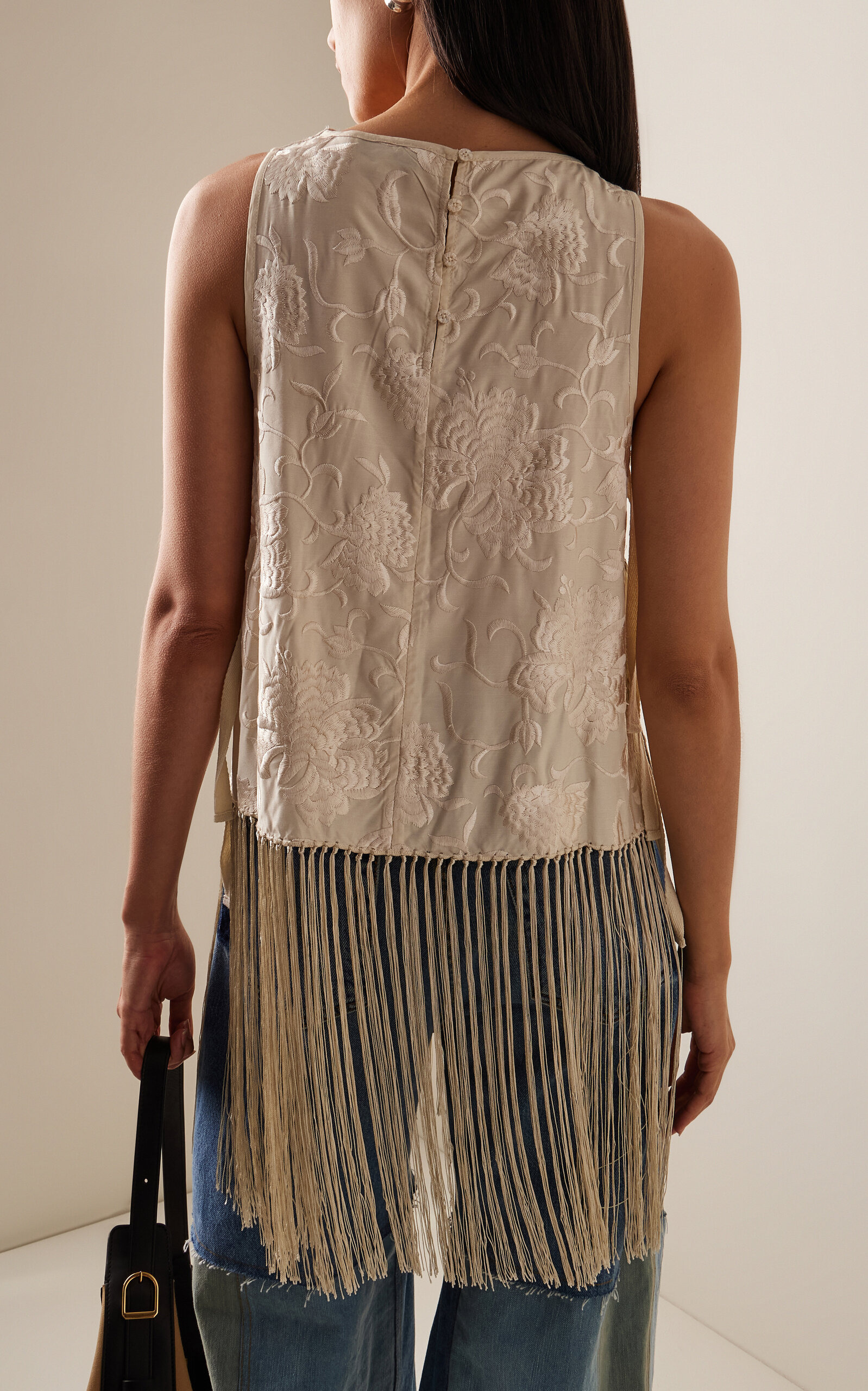 Priscilla Fringed Embroidered Top white - 4