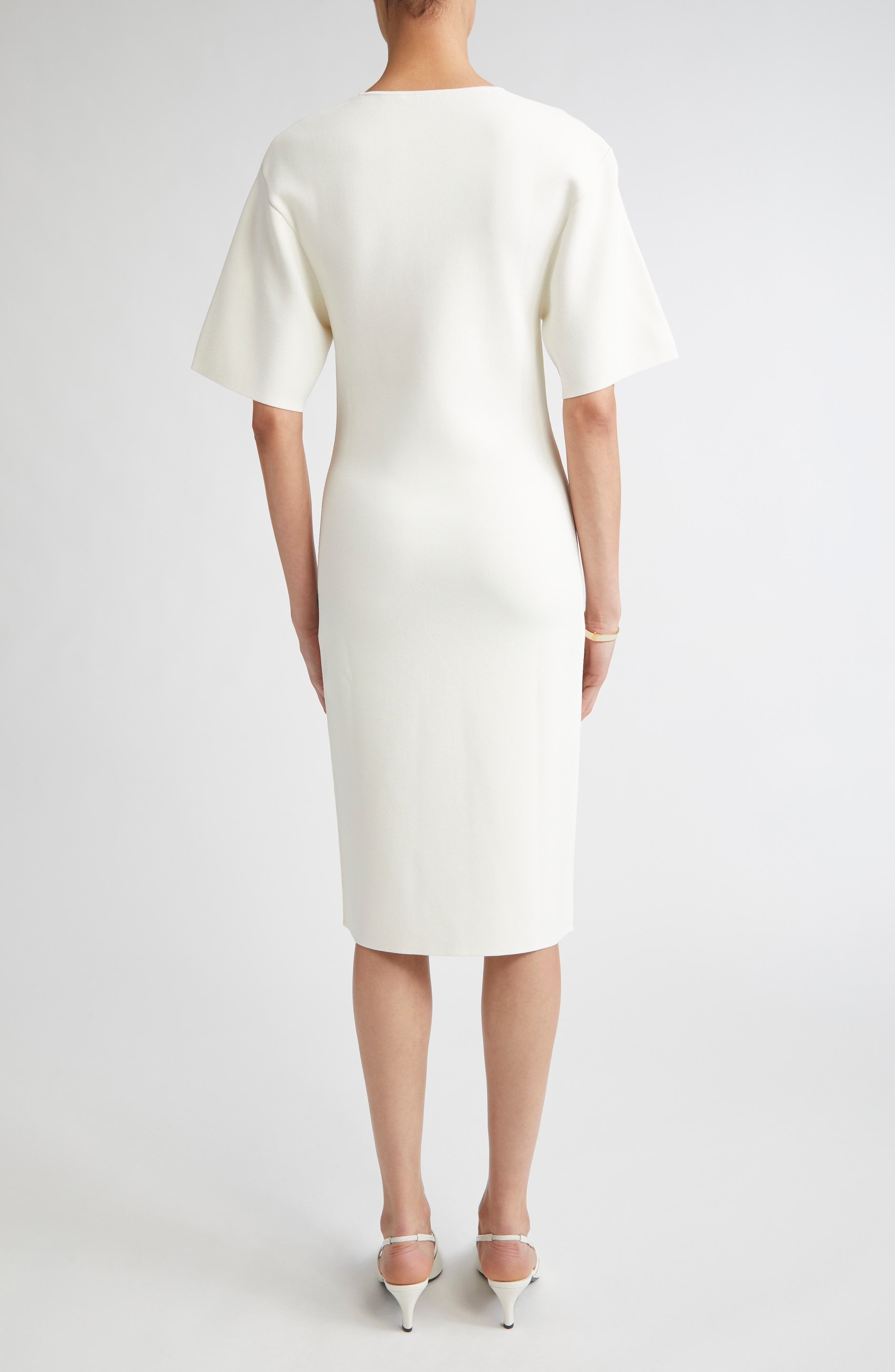 TOTEME Compact Jersey T-Shirt Dress in White at Nordstrom - 2