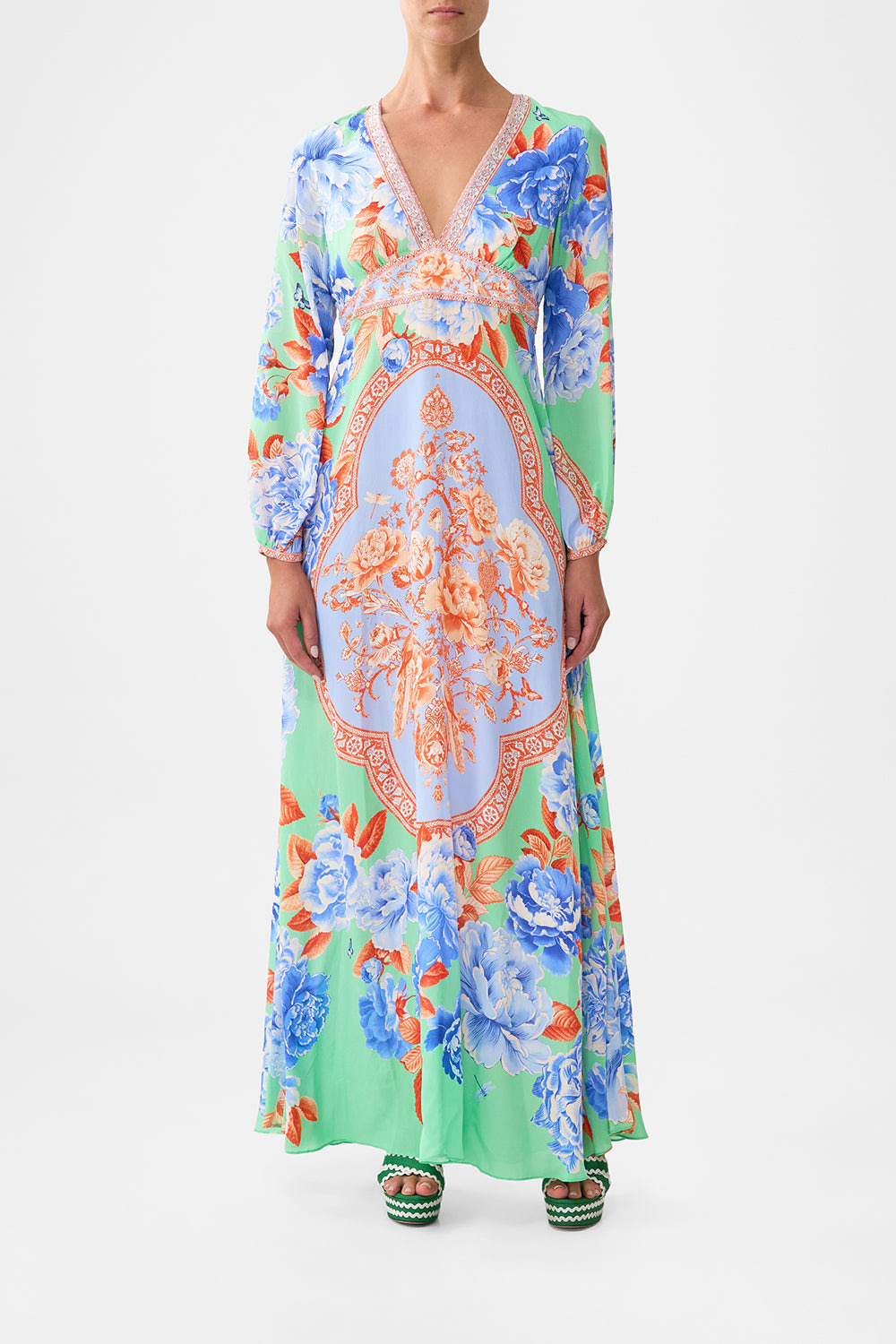 PRINTED LANTERN SLEEVE DRESS - 2