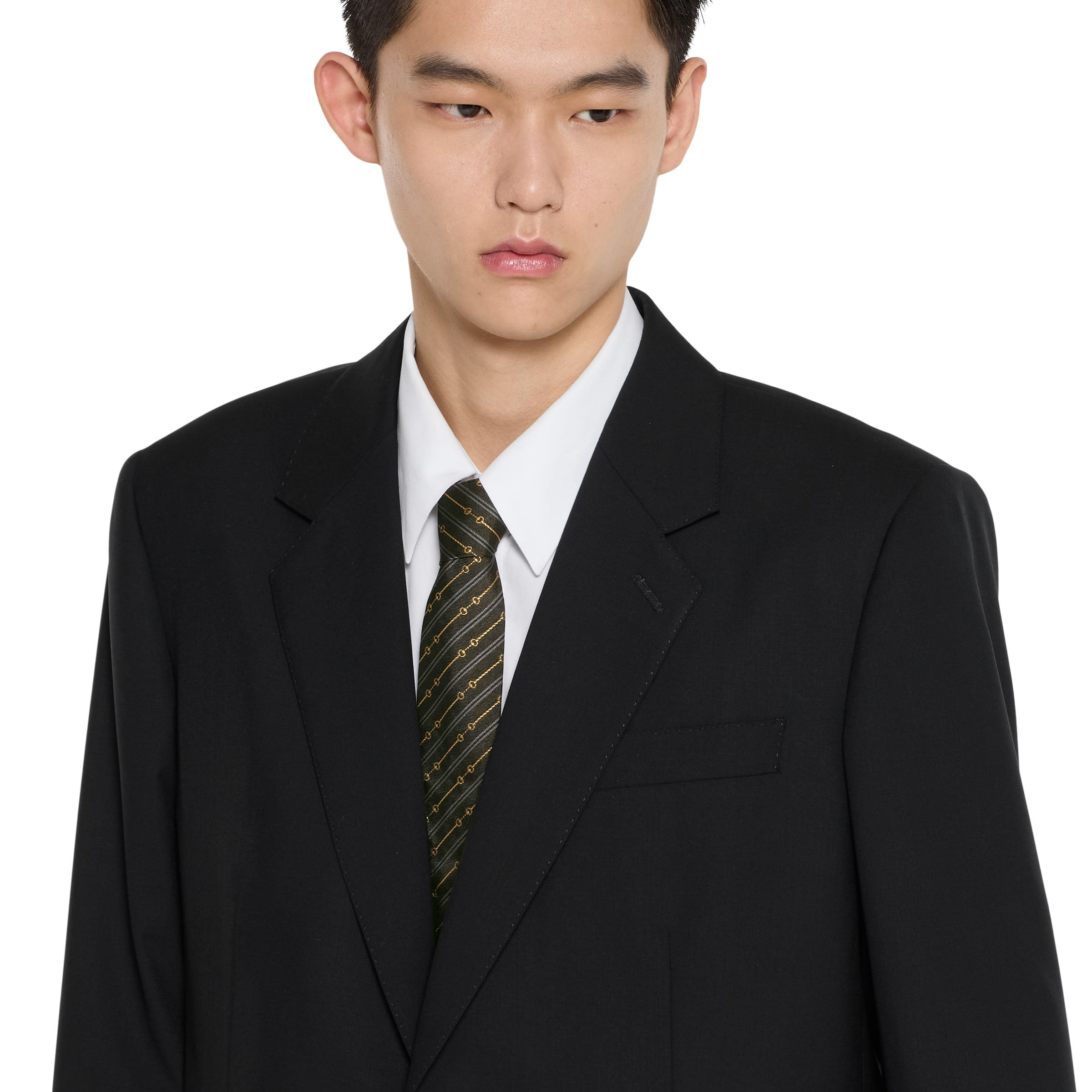 Horsebit silk jacquard tie - 4