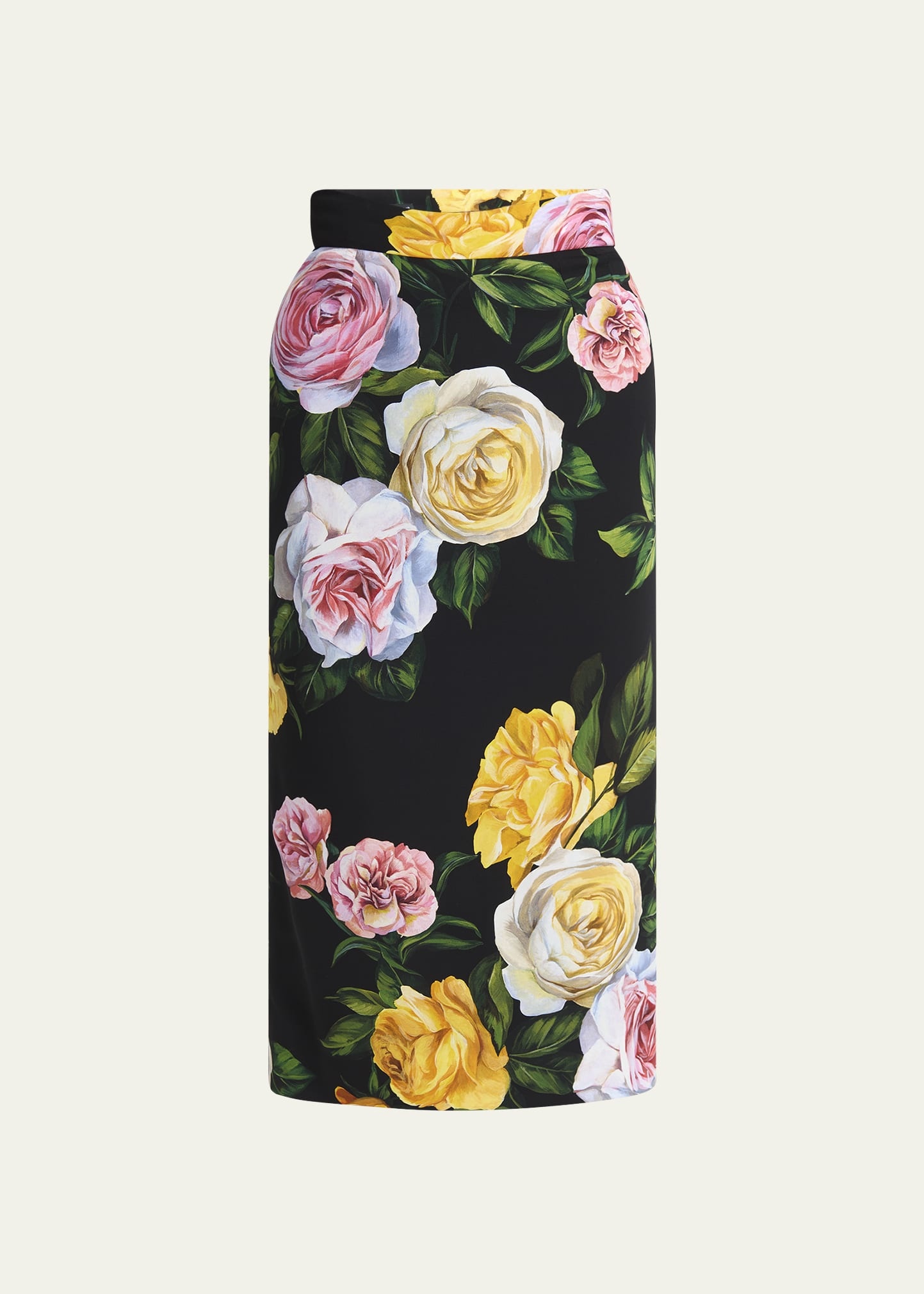 Floral Charmeuse Midi Skirt - 1