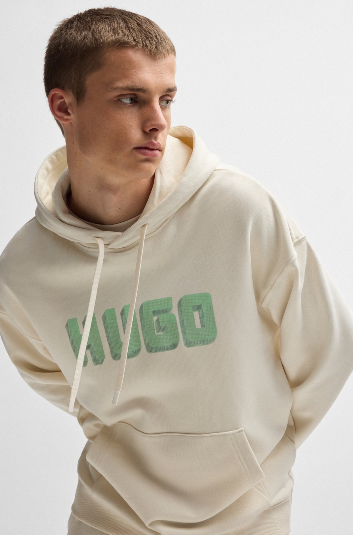 LOGO-PRINT HOODIE IN FRENCH-TERRY COTTON - 3