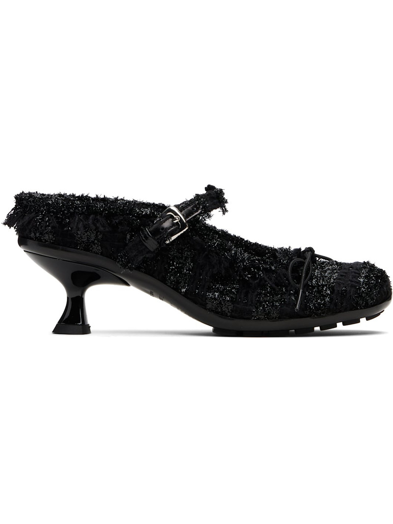 Black Grip Mule Heels 1