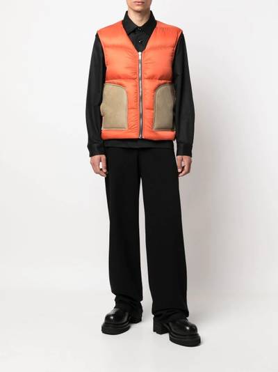 Rick Owens shearling-pocket down gilet outlook