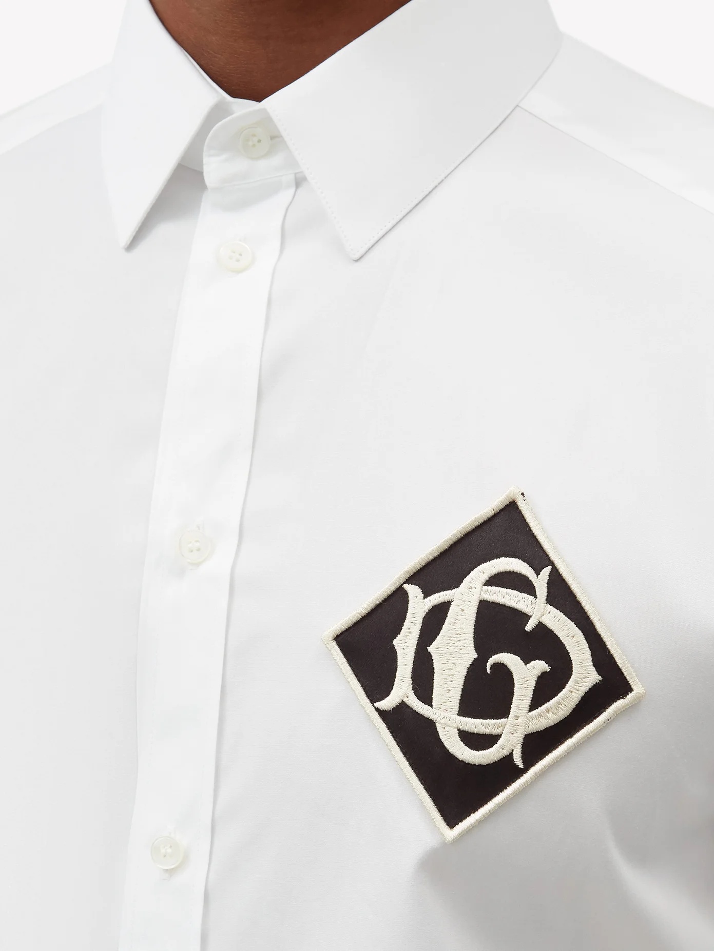 Logo-patch cotton-poplin shirt - 3