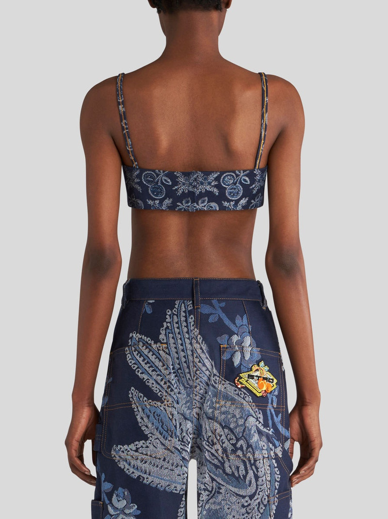DEMIN JACQUARD BRALETTE TOP WITH APPLES 4