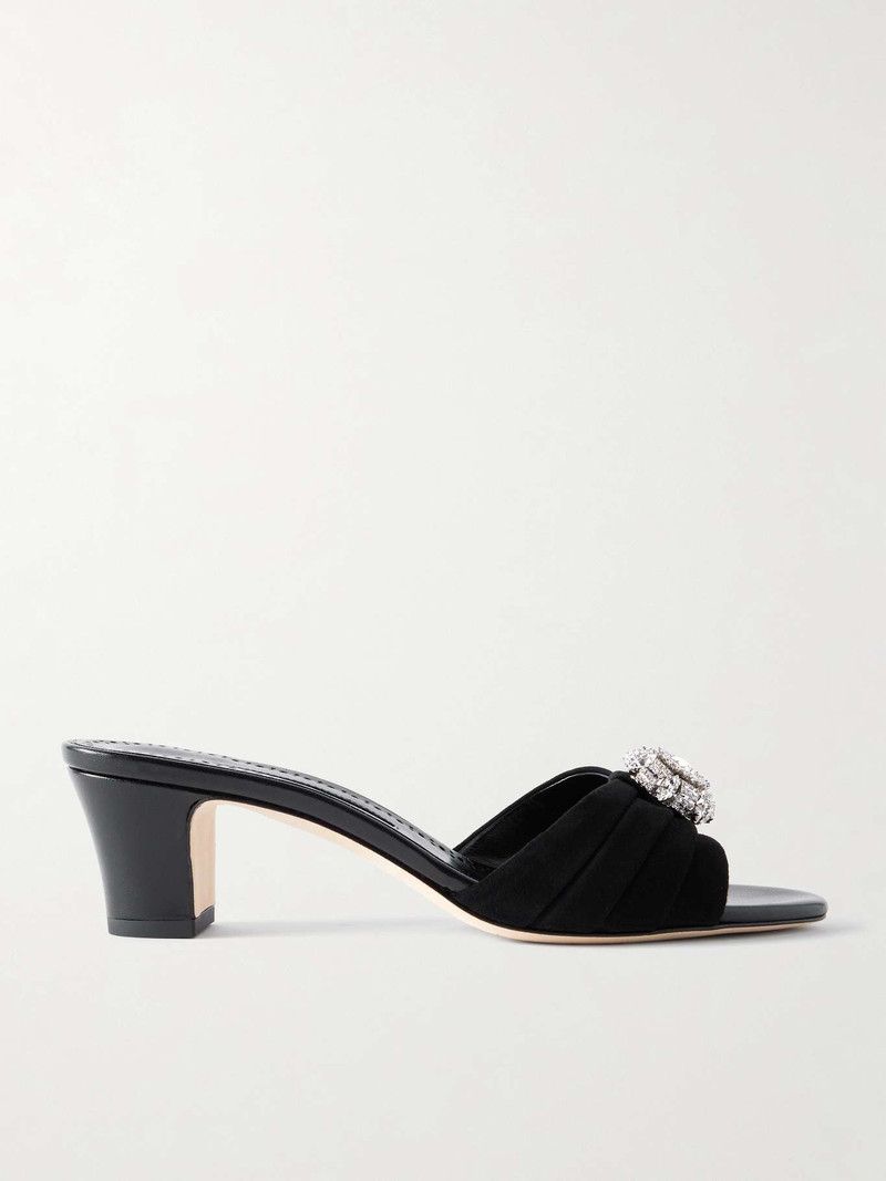 Ansalko 50 크리스탈 - Embellished 스웨드 Mules 검정 1