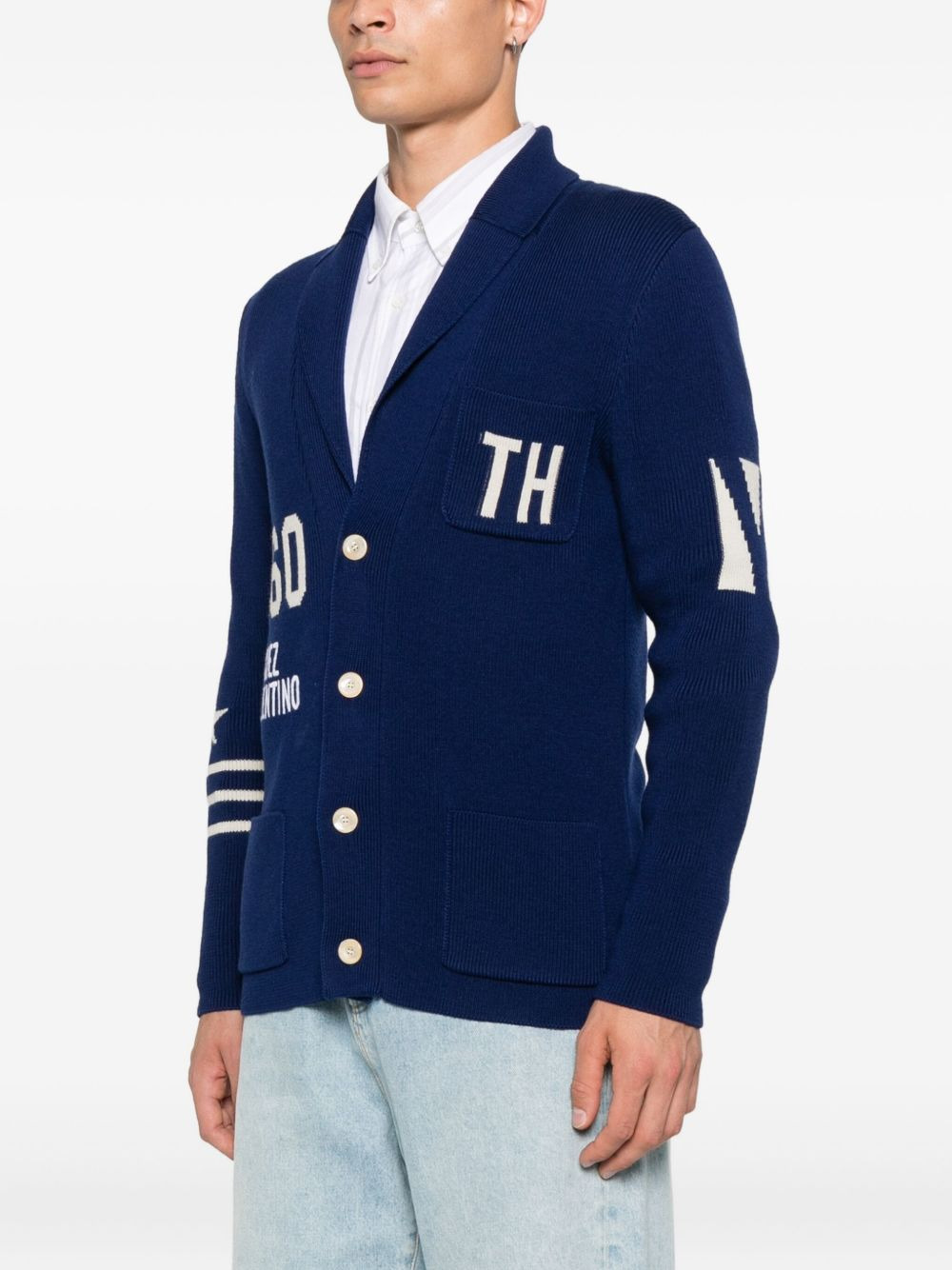 logo-embellishment cardigan - 3