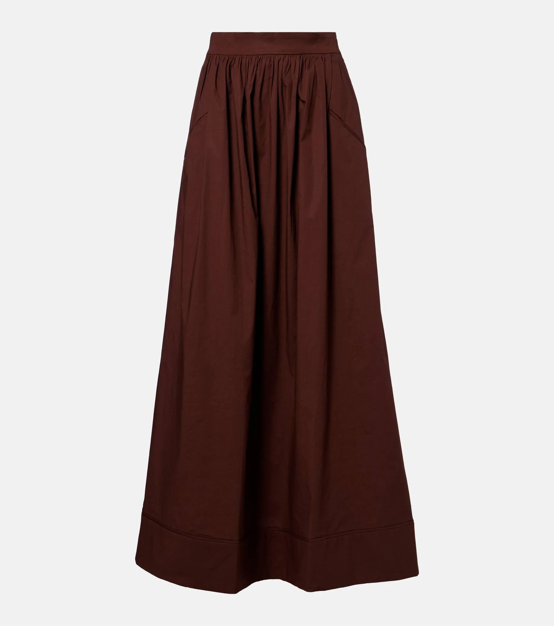 Pleated cotton maxi skirt - 1