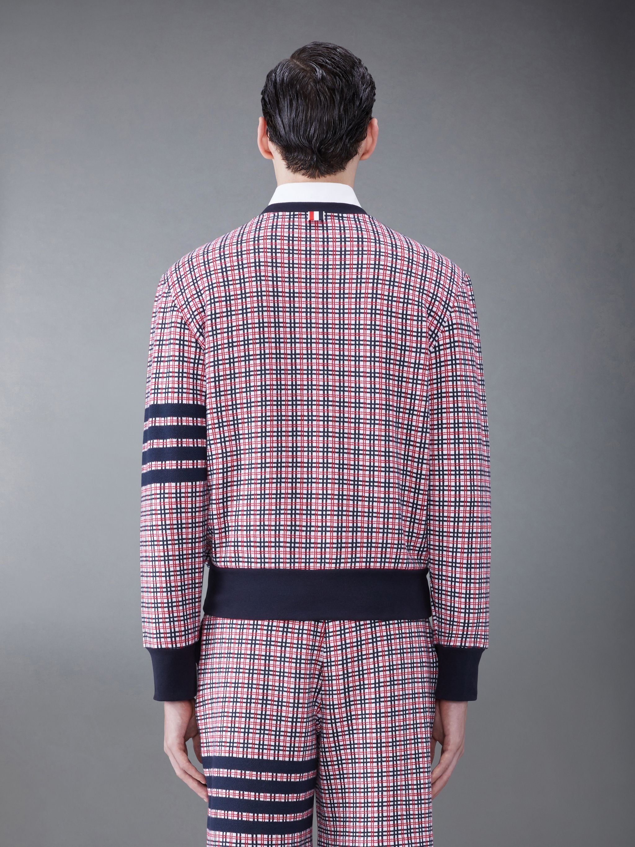 checked jacquard crew-neck sweatshirt - 2