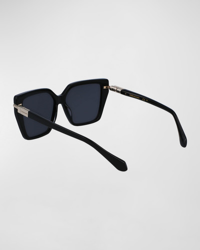 FERRAGAMO Logo Acetate & Metal Butterfly Sunglasses outlook