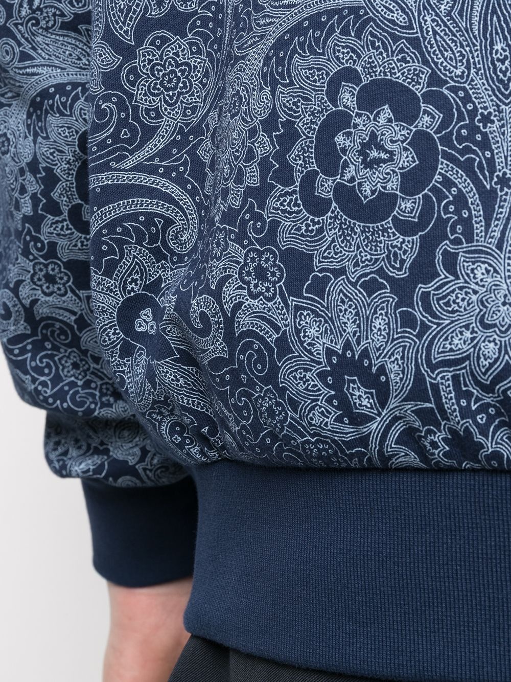 panelled paisley zip-up hoodie - 5