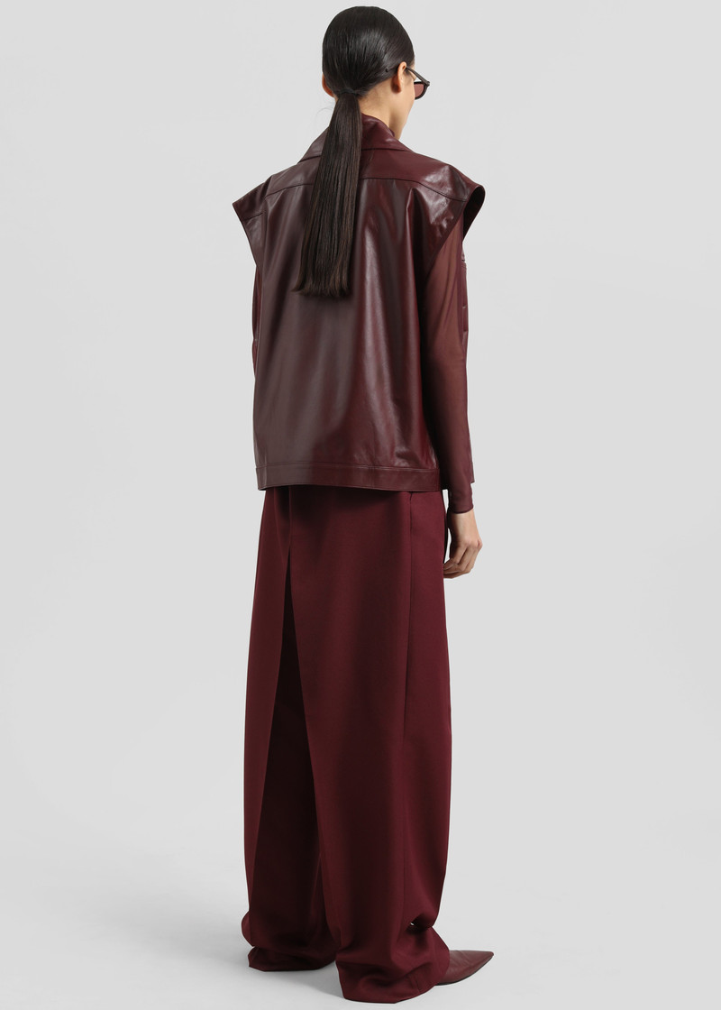 Cetina Leather Vest - Burgundy 6
