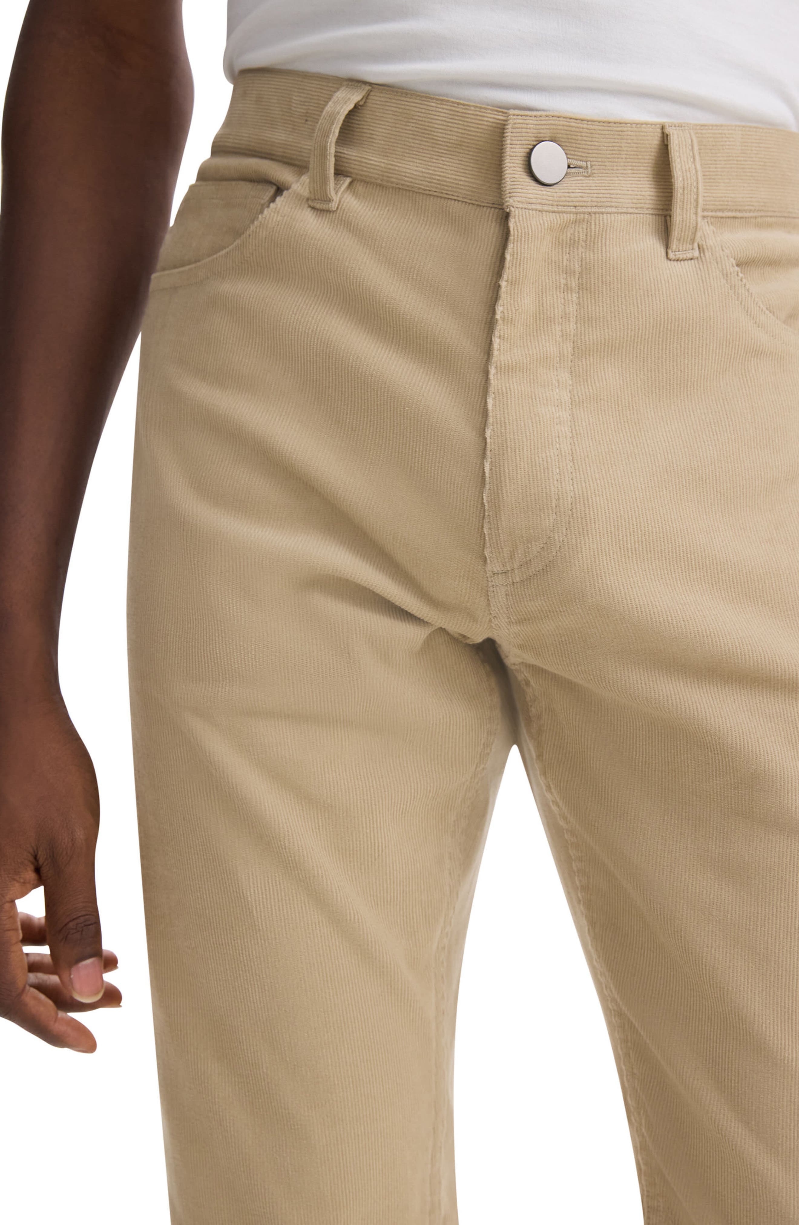Theory Slim Fit Stretch Corduroy Pants in Khaki at Nordstrom - 3