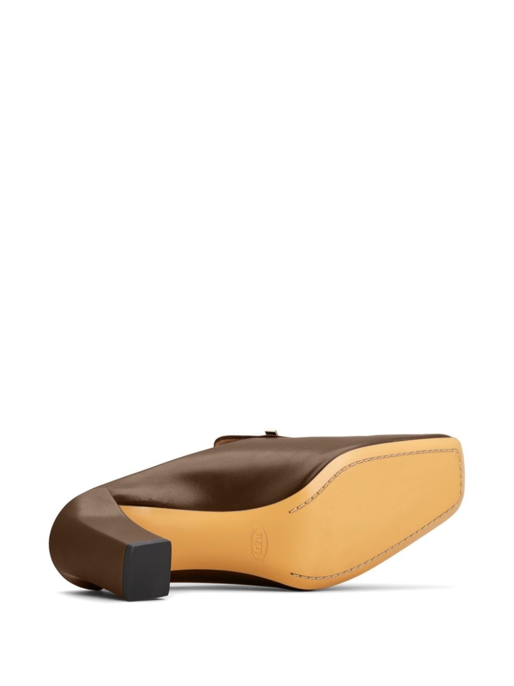 logo-plaque leather mules - 4