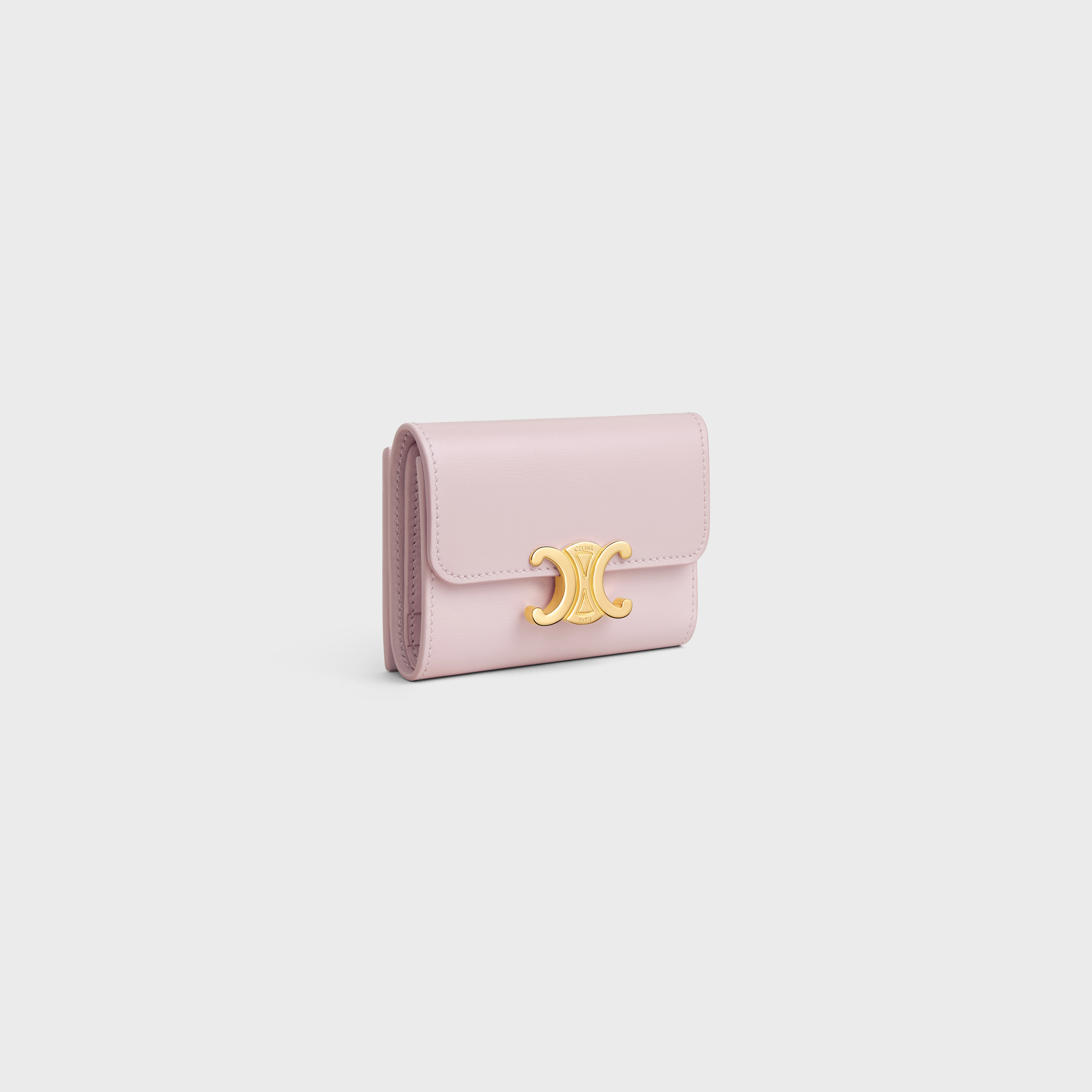 COMPACT WALLET WITH COIN TRIOMPHE in Shiny calfskin - 2