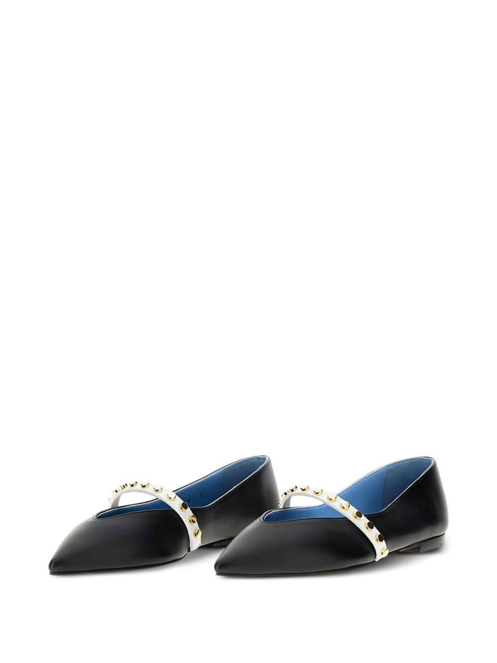 pointed-toe studded flat pumps - 2