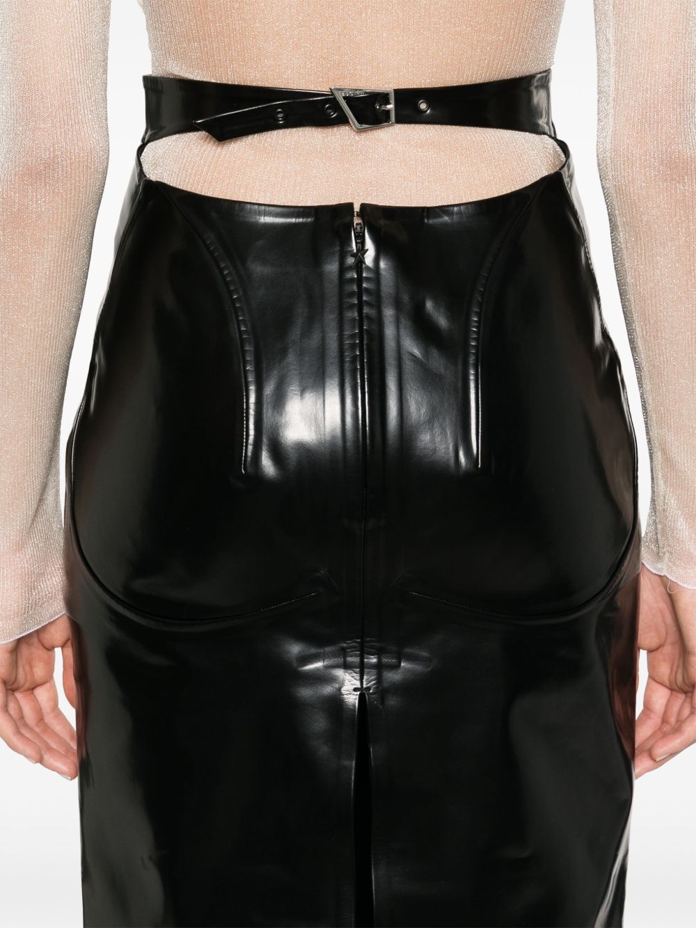 faux-leather mini skirt - 5
