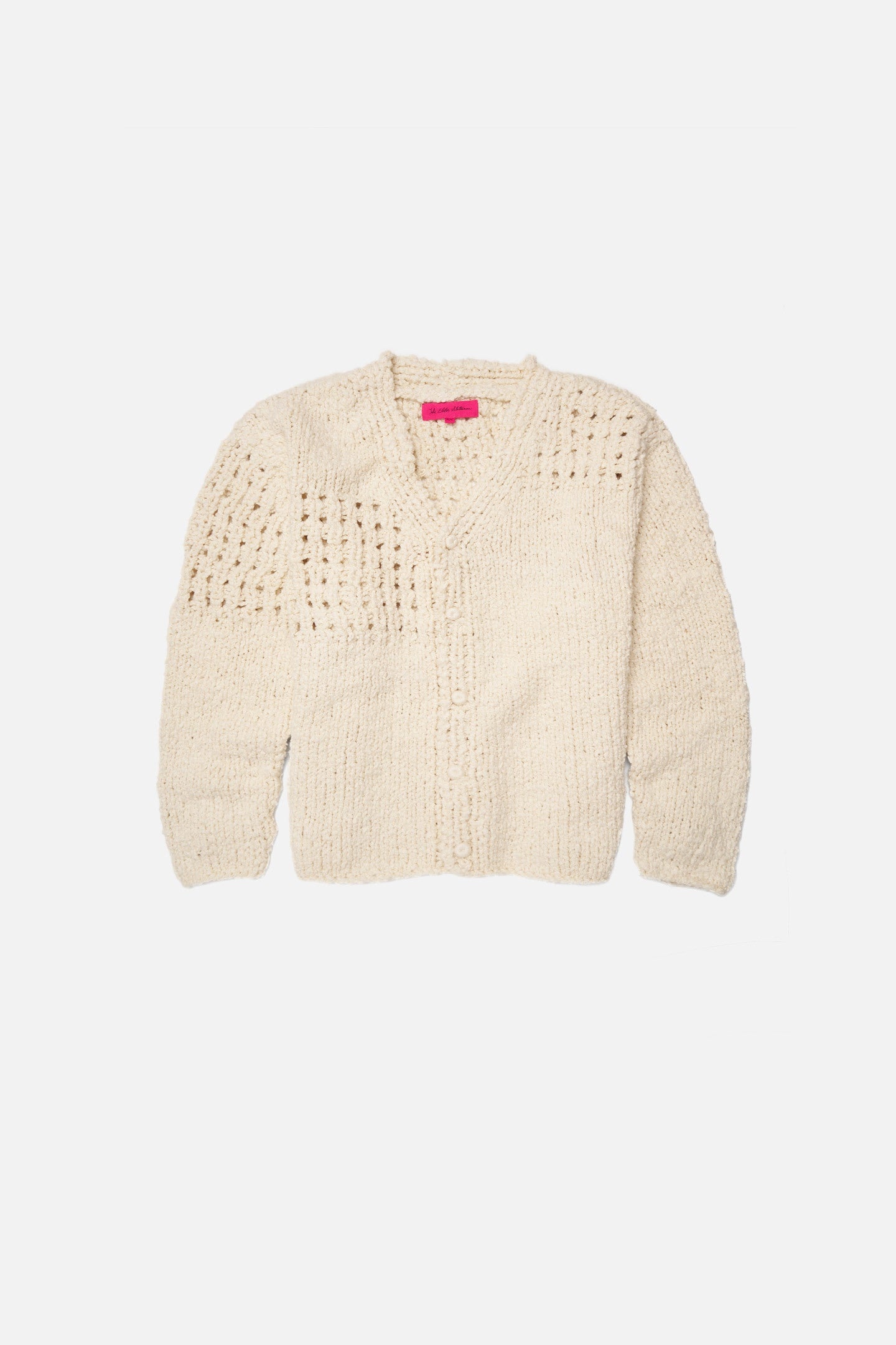 KNOTTED COTTON CARDIGAN - 1