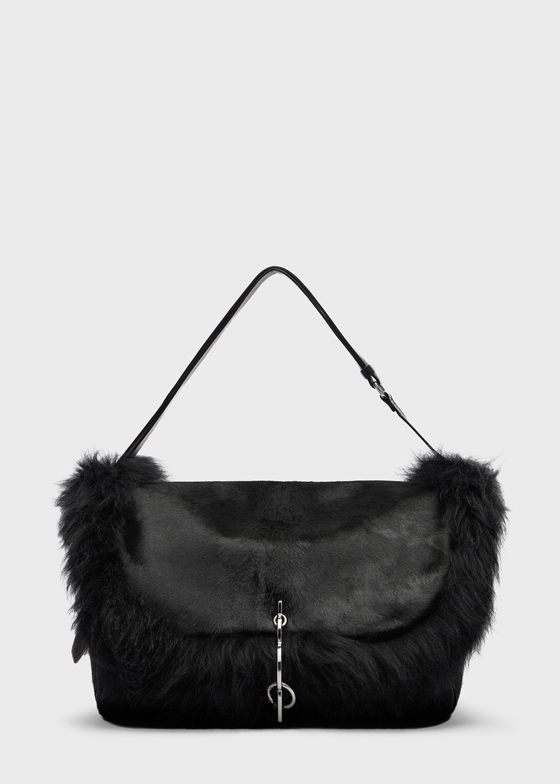 LARGE MESSENGER BAG IN HAIR ON HIDE LEATHER 1