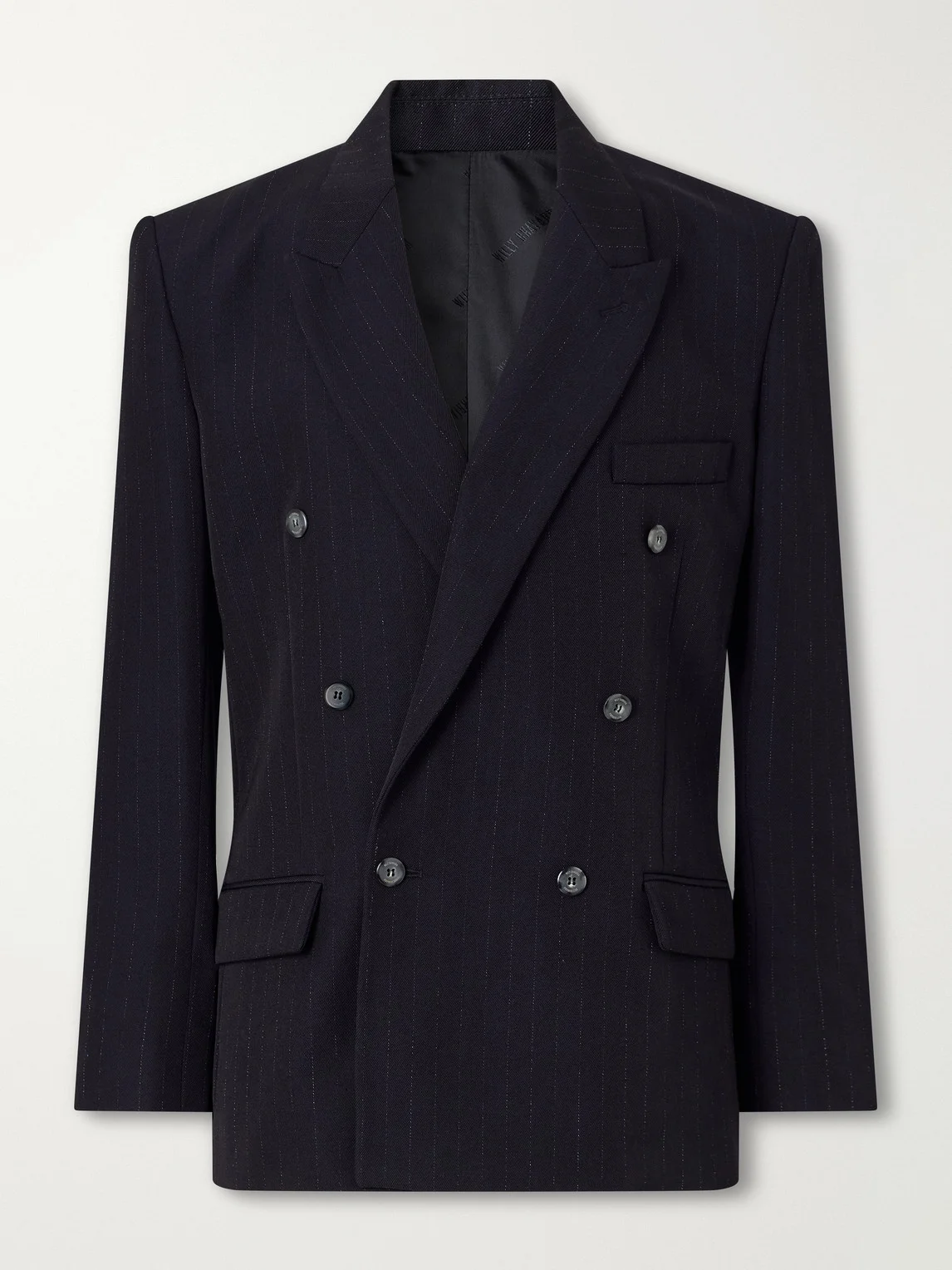 Manuel Double-Breasted Pinstriped Virgin Wool Blazer - 1
