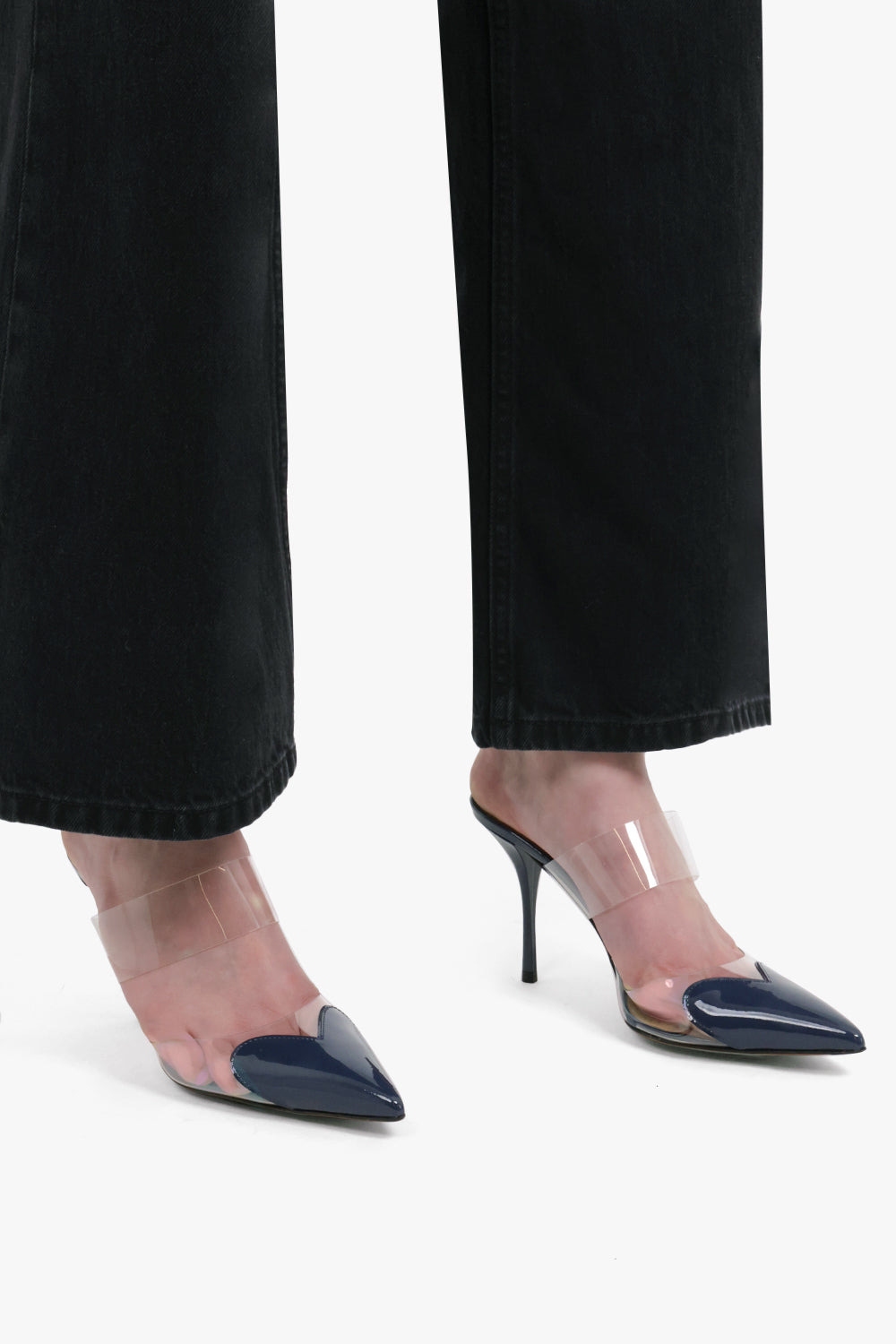 LE COEUR 90MM PATENT MULE | BLUE - 5