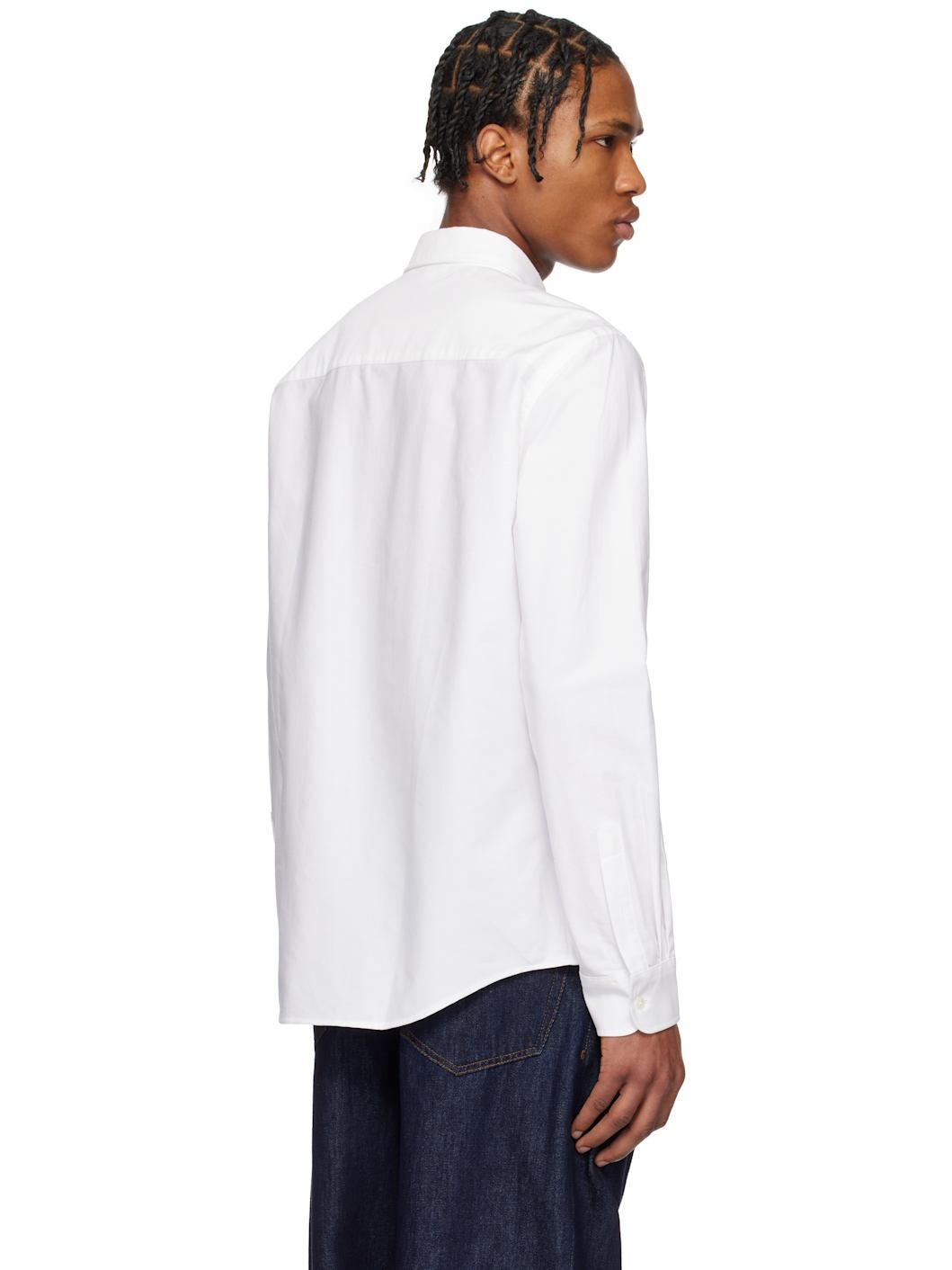 Off-White Cotton Button-Down Ami de Coeur Shirt - 3